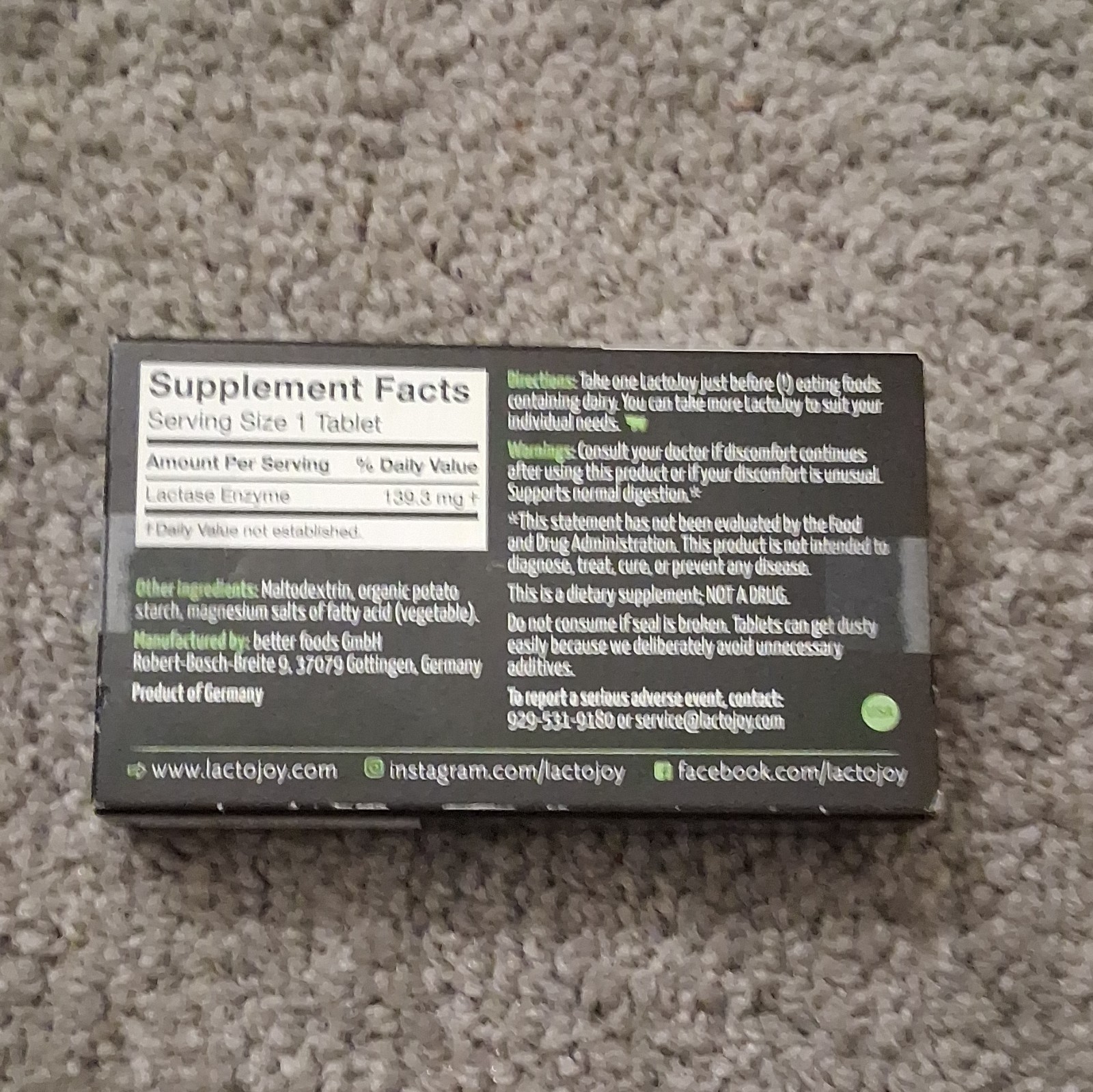 Lactojoy Lactase 14,500 FCC 80 Tablets Digestive Support Gluten-Free Exp 01/2028