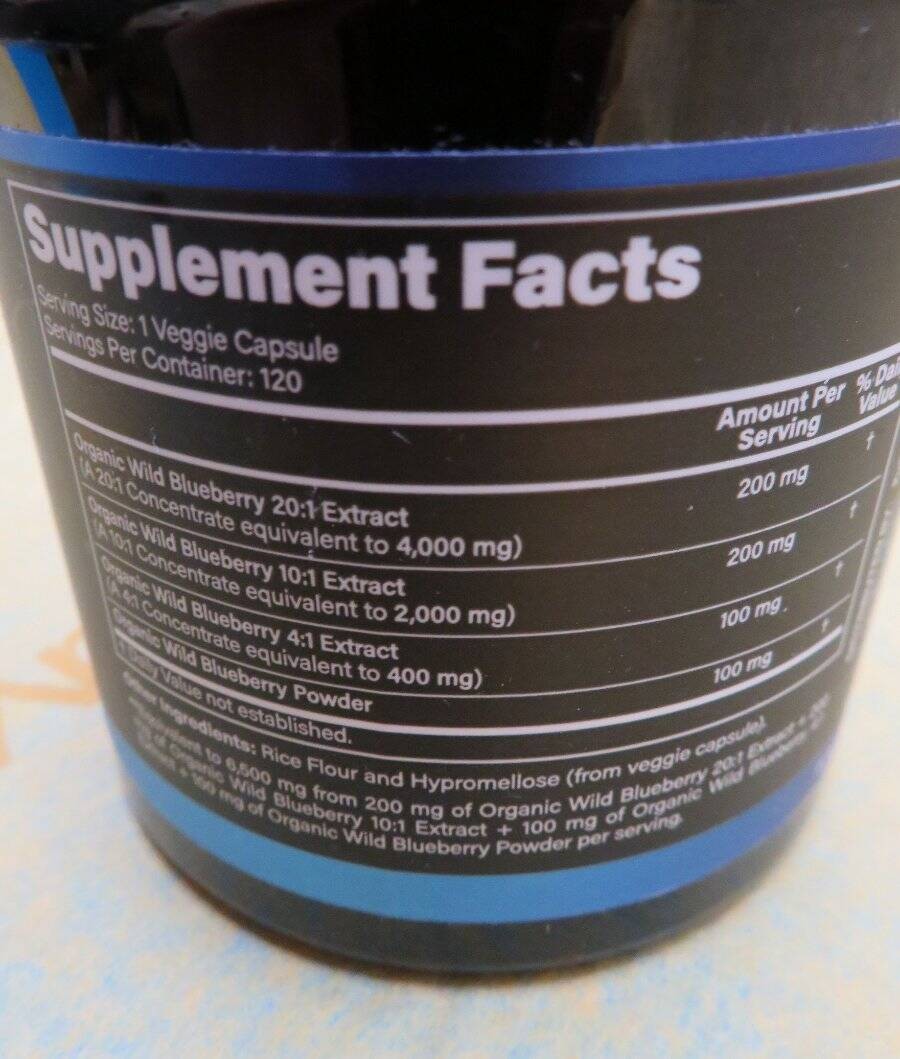 NEW Sealed WILD BLUEBERRY Dietary Supplement 120 CAPSULES 6500mg Daily Health