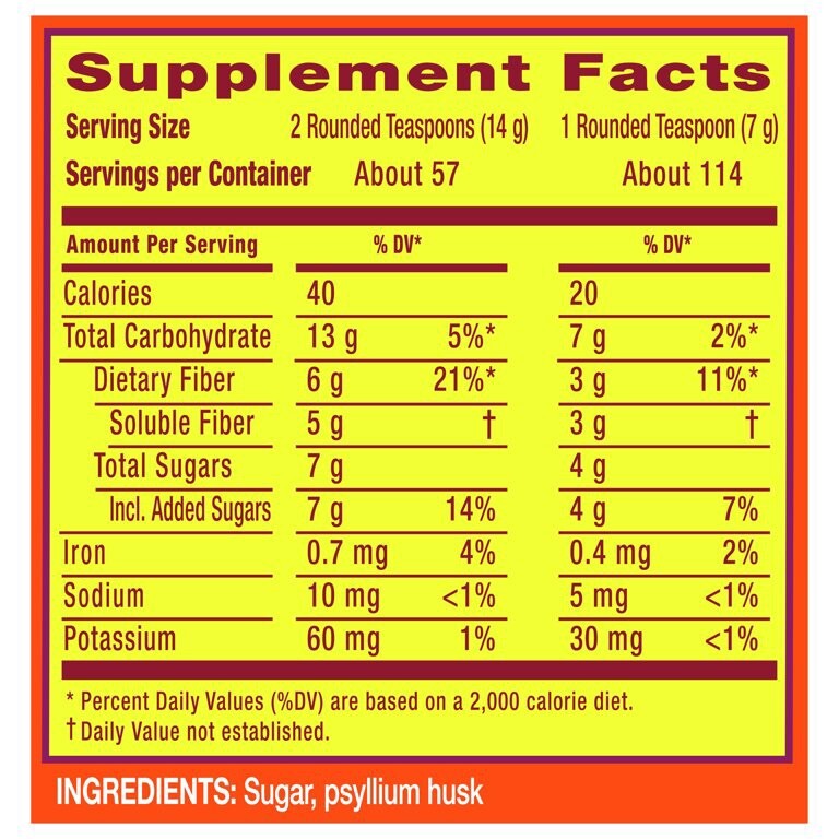 Metamucil Psyllium Husk 🌾 Powder with Real Sugar, 28.1 oz