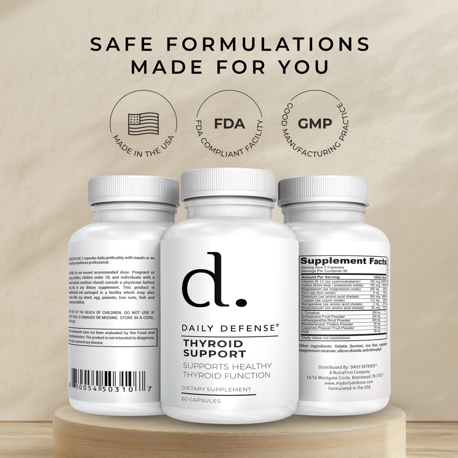 Daily Defense Thyroid Support 60 capsules