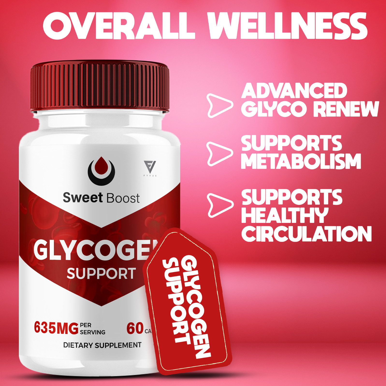 (3 Pack) Sweet Boost Pills SweetBoost Glycogen Support Formula (180 Capsules)
