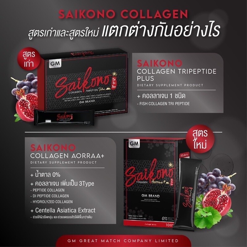 2x New Saikono Fish Collagen 10000mg Whitening Skin Tighten Pores Reduce Acne