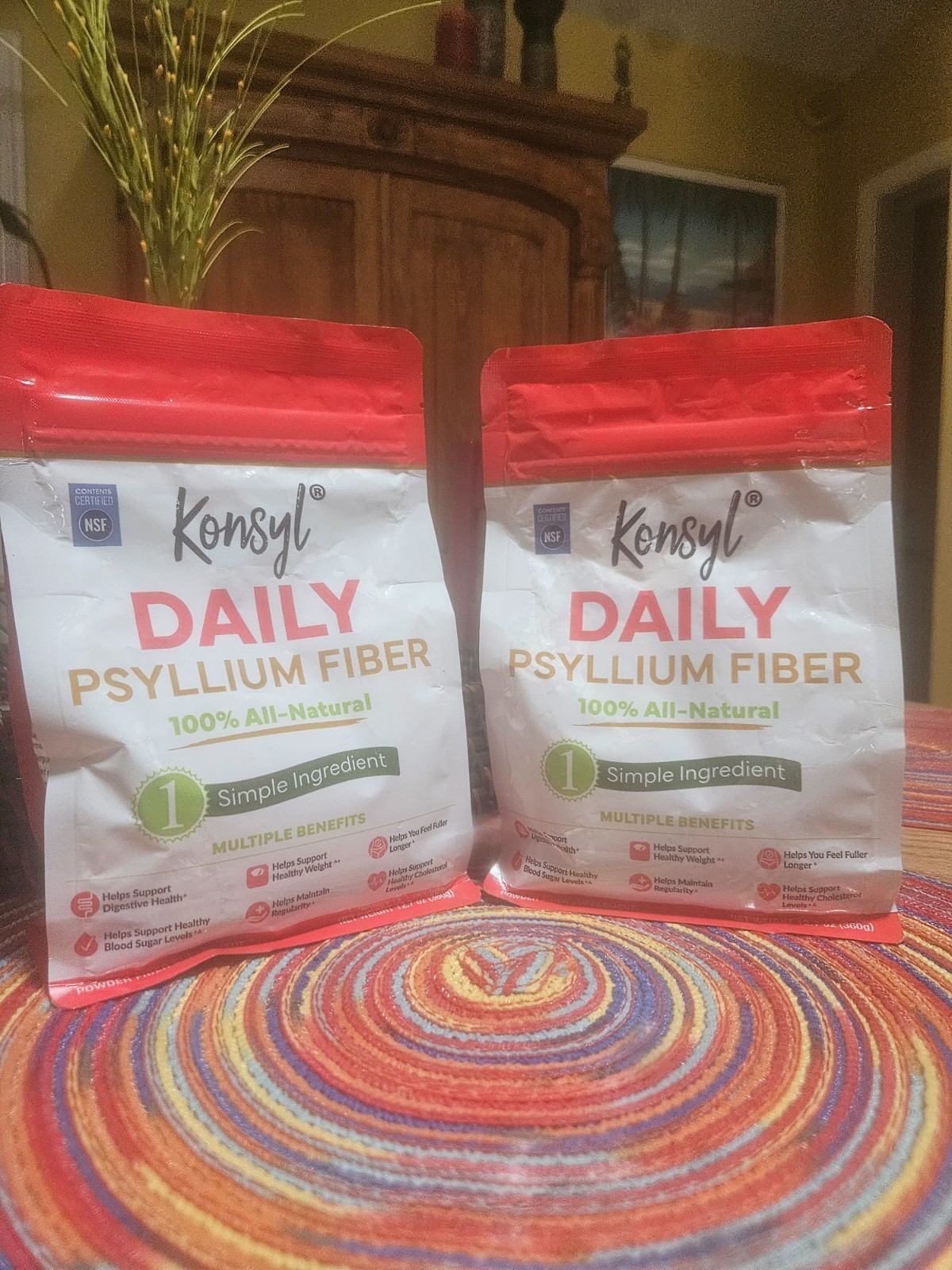 Konsyl • 2 Packs DAILY PSYLLIUM FIBER ( 12.7 oz, 60 SERVINGS ) EXP : 06/2027