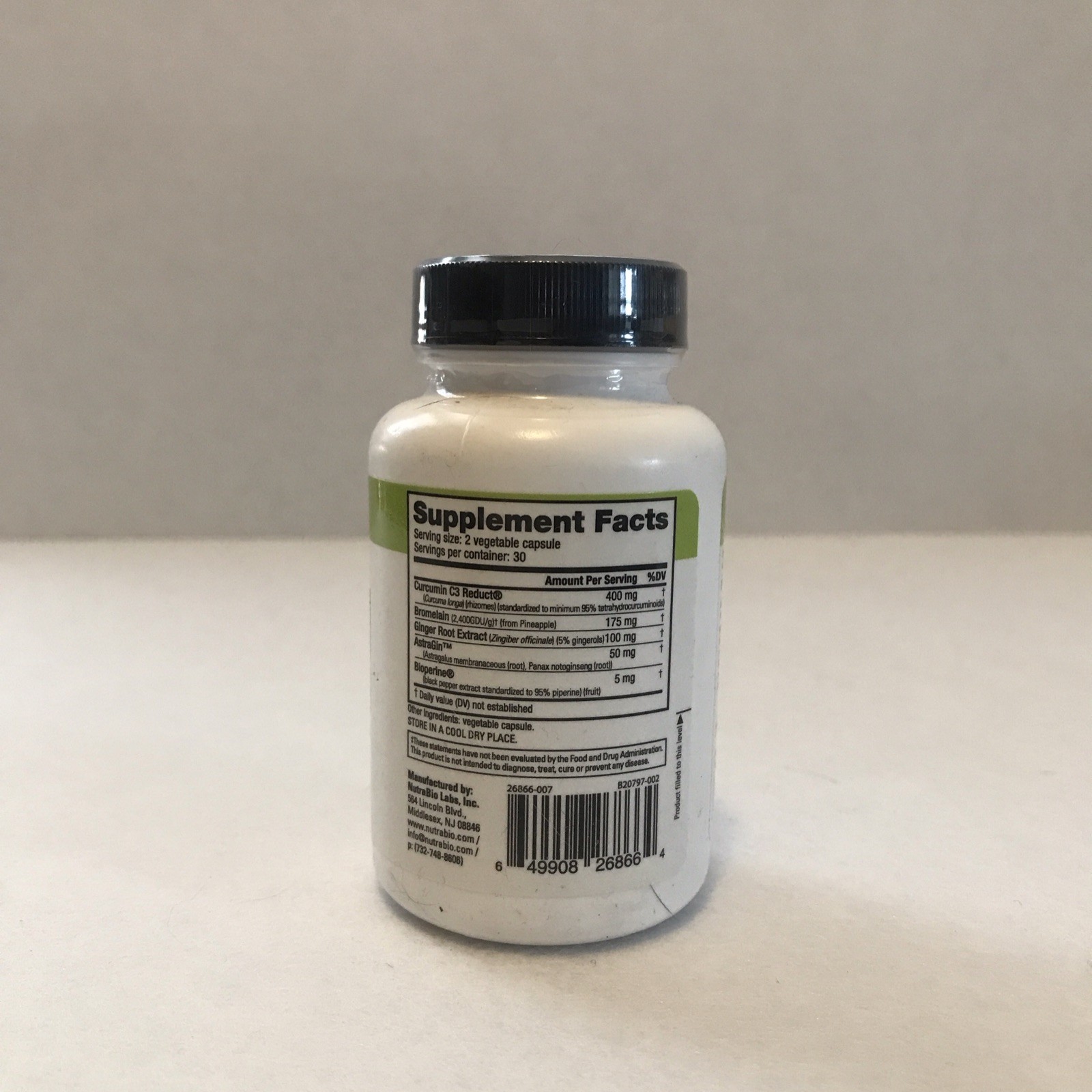 NutraBio Curcumin Advanced Vegetarian Capsules Gluten Free Non-GMO 60 Count