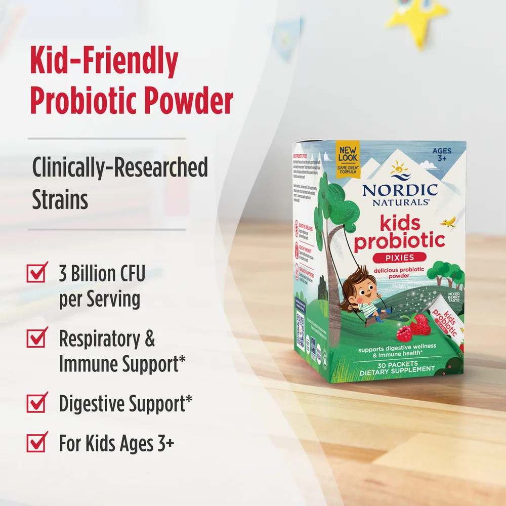 Nordic Naturals Probiotic Pixies – Tasty Dissolvable Probiotic Powder, 30 Count