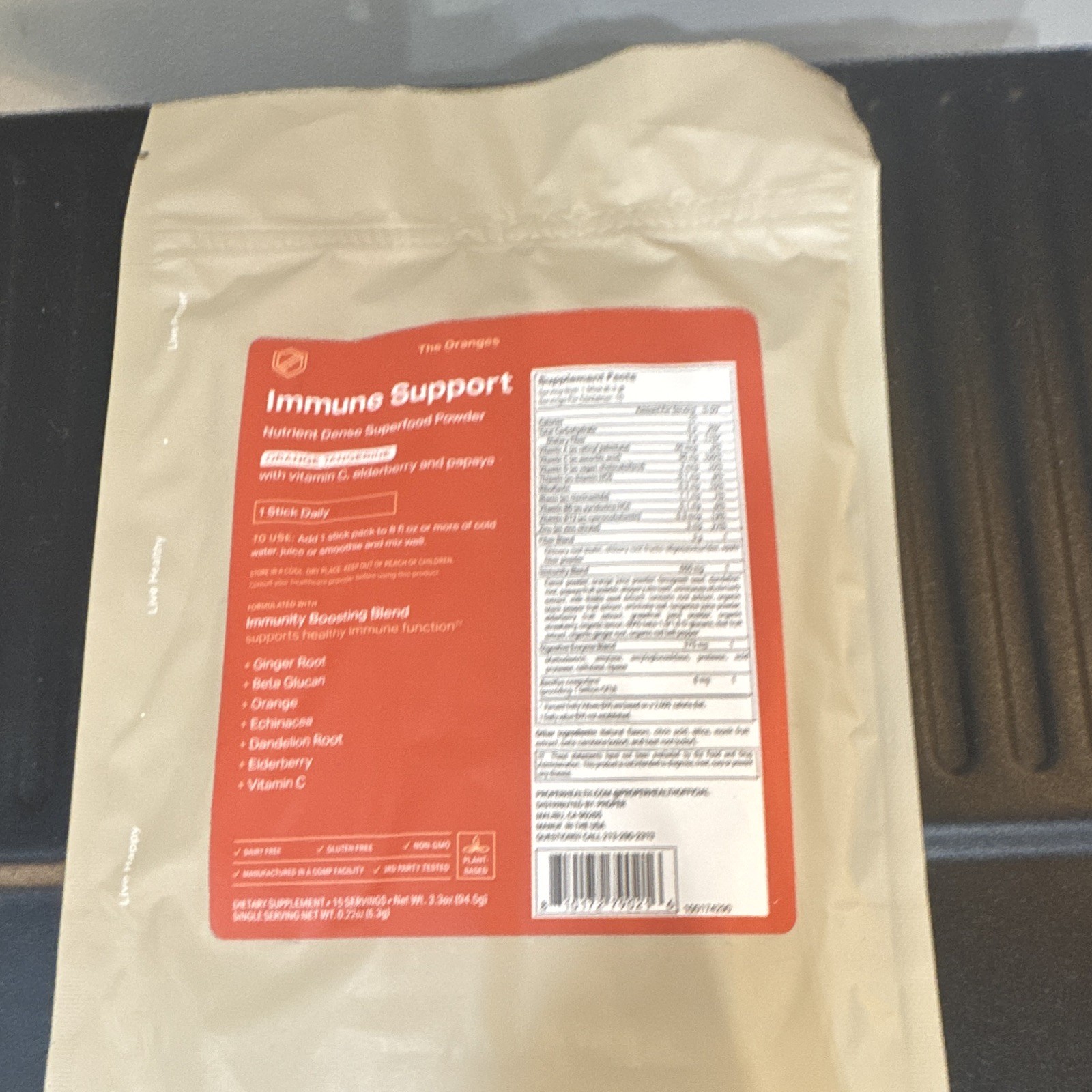 proper Immune Support Superfood Powder Vitamin C Ginger Elderberry Orange
