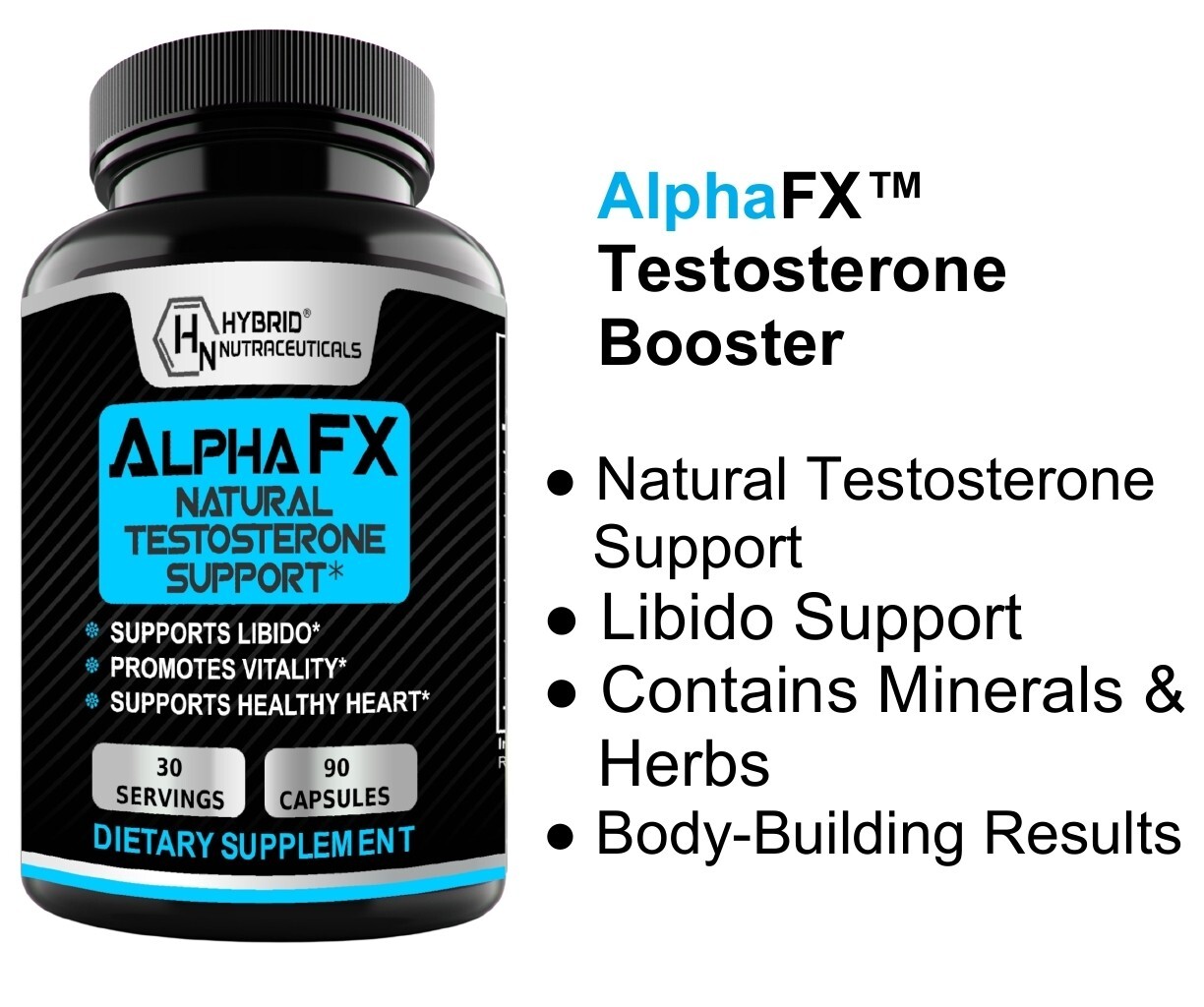 AlphaFX Men’s Testosterone Booster, Estrogen Blocker, Energy, Libido (2-Pack)