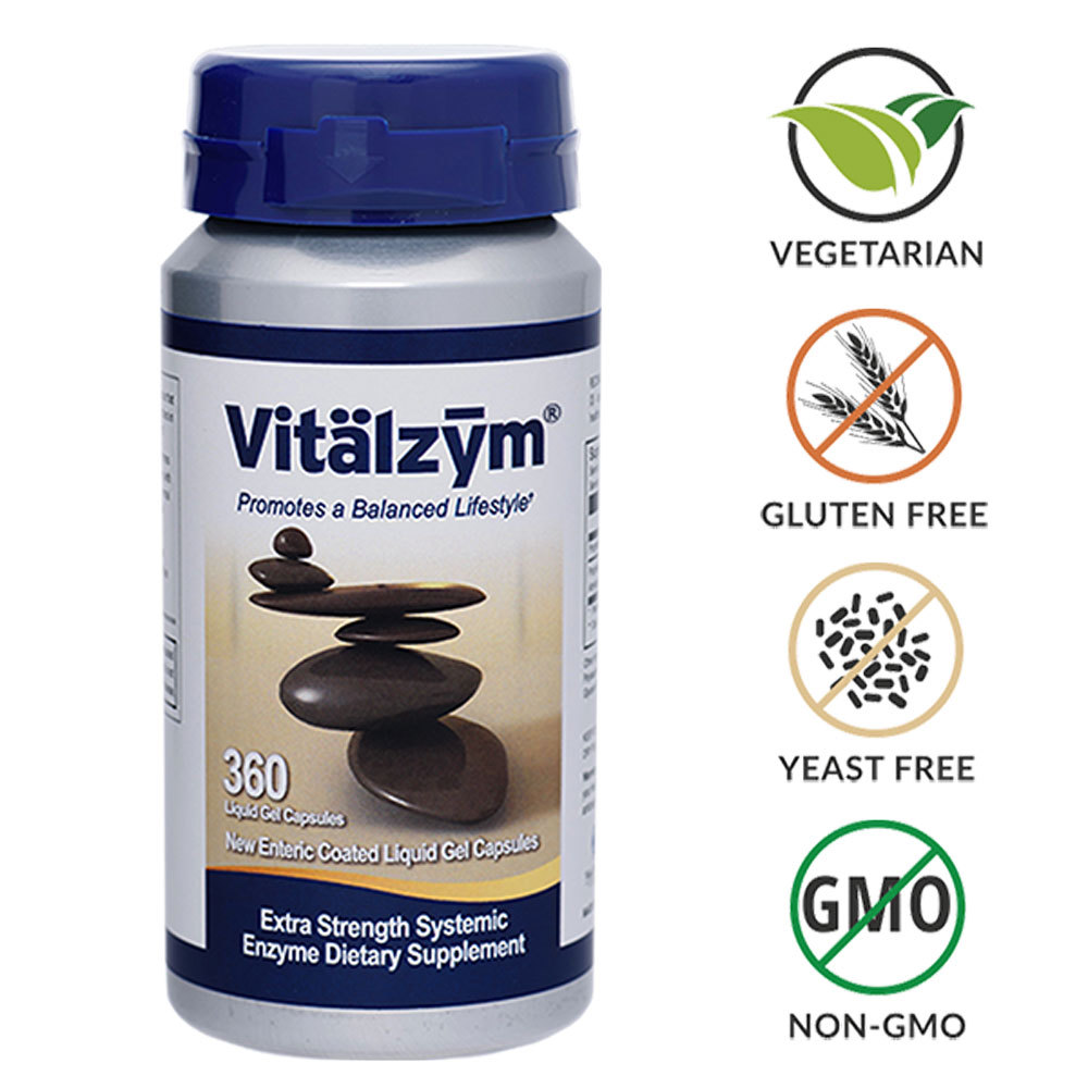 Vitalzym Extra Strength Systemic Enzymes 360 Liquid Gel Caps – World Nutrition