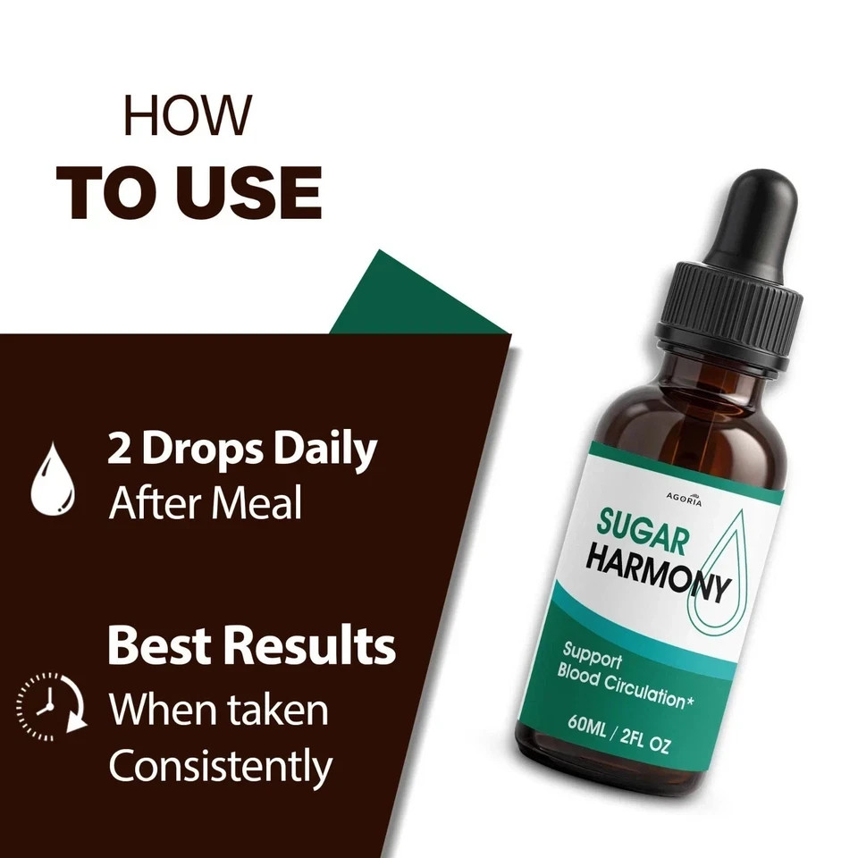 (5 Pack) Sugar Harmony Blood Support Drops Advanced Vitamin Supplement 150 Servs