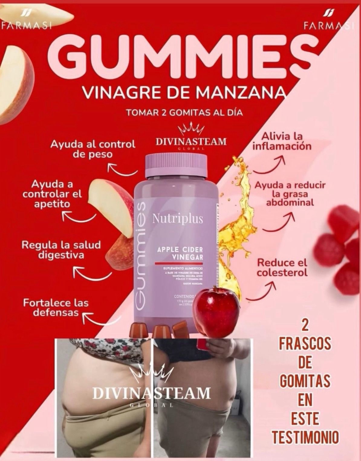 FARMASI ❤️ NUTRIPLUS 🐥 APPLE CIDER VINEGAR GUMMIES Gut Health 🐥 FREE SHIPPING