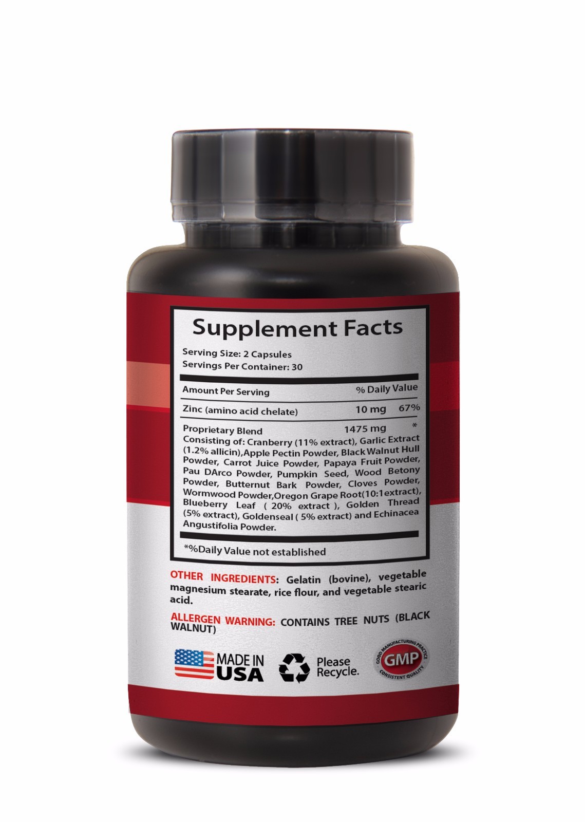 capsule form – ANTI-PARASITE COMPLEX – contains antioxidants – 2 Bottle