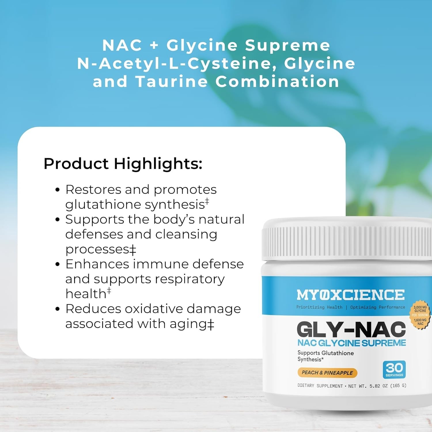 MYOXCIENCE NAC Glycine Supreme | N-Acetyl-L-Cysteine, Glycine, and Taurine Combi