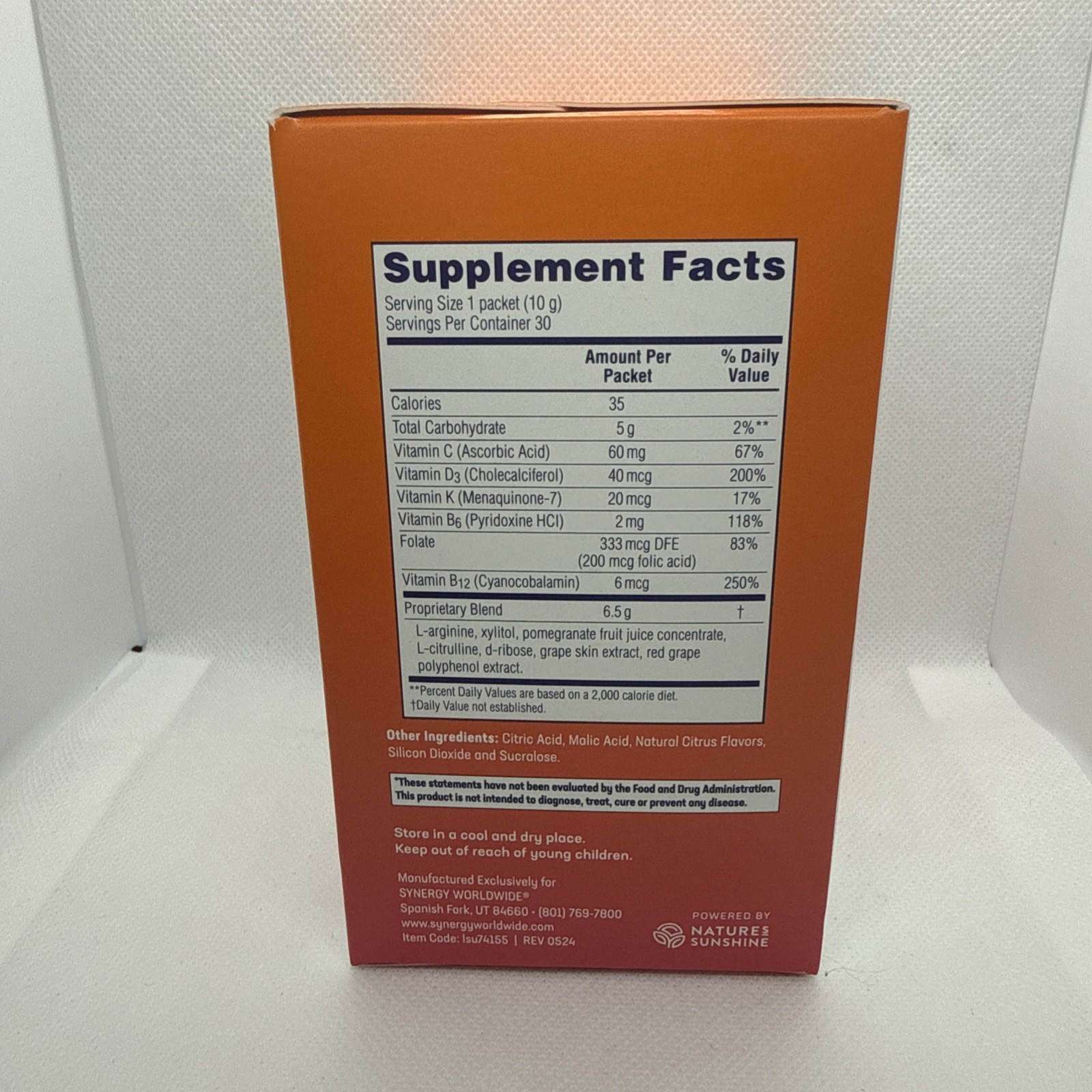Synergy ProArgi-9+ L-Arginine Complex – Citrus Berry (30 Packets)