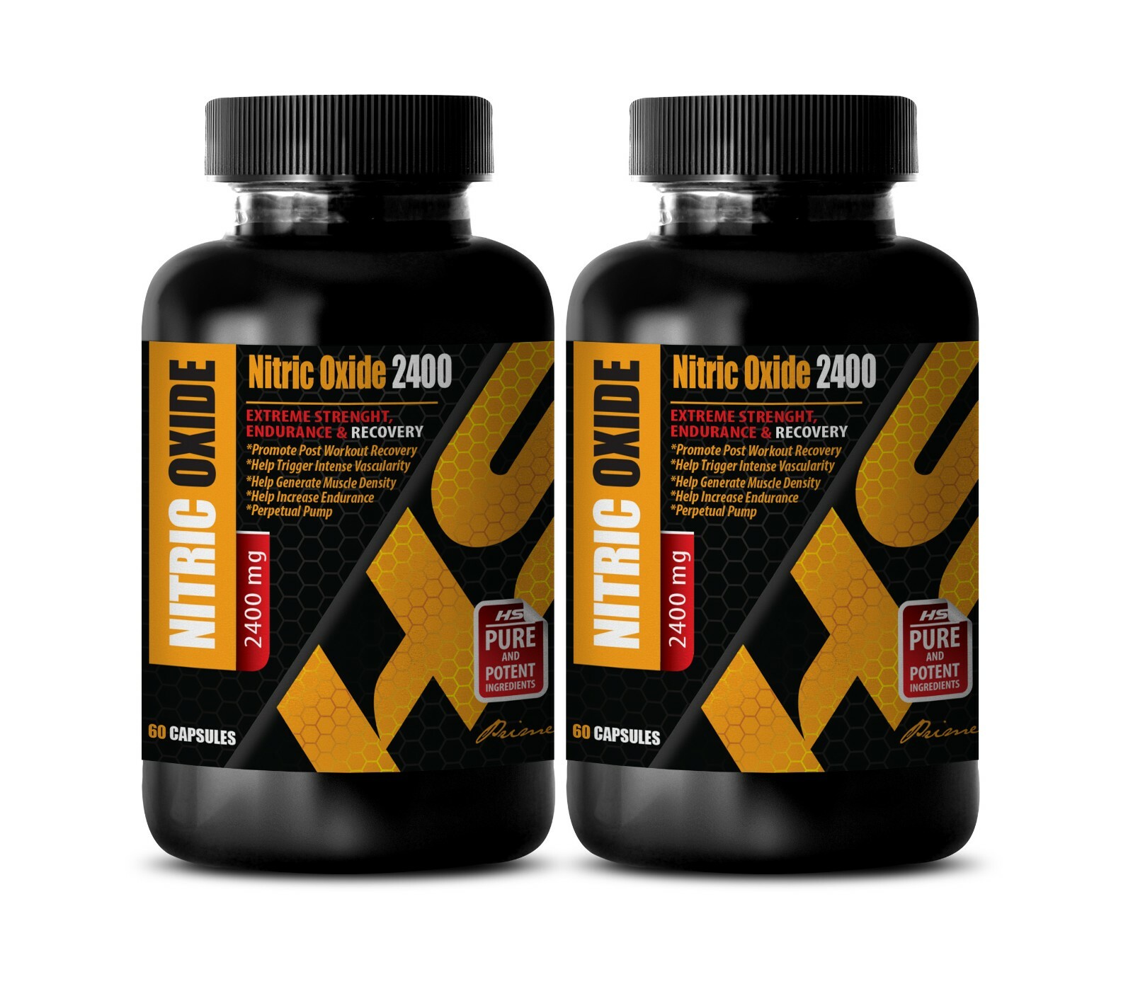nitric oxide supplement – NITRIC OXIDE 2400 – muscle gainer – 2 Bottles
