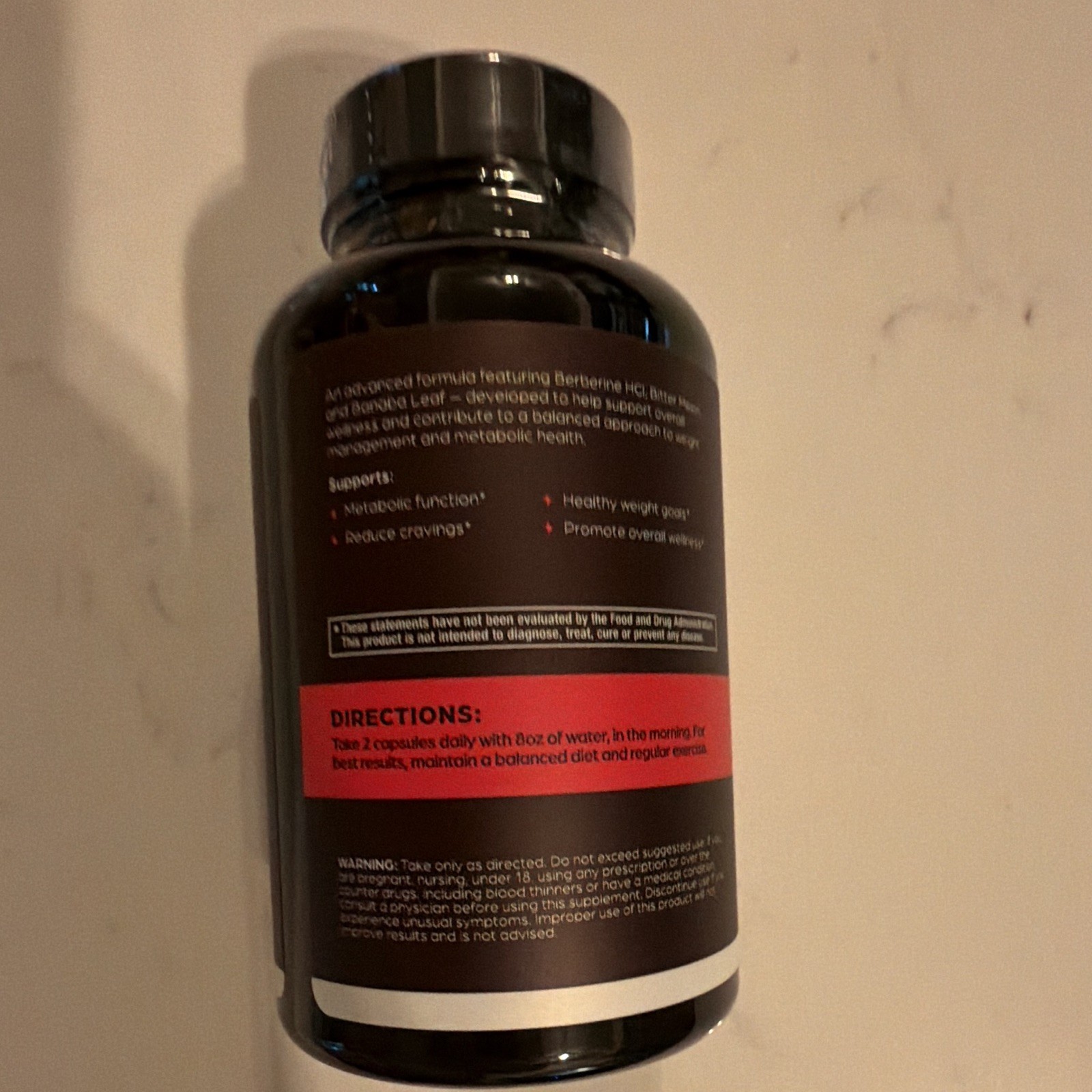 thinbi Pure Berberine HCl 1250mg + Bitter Melon & Banaba, 60 Veg Capsules