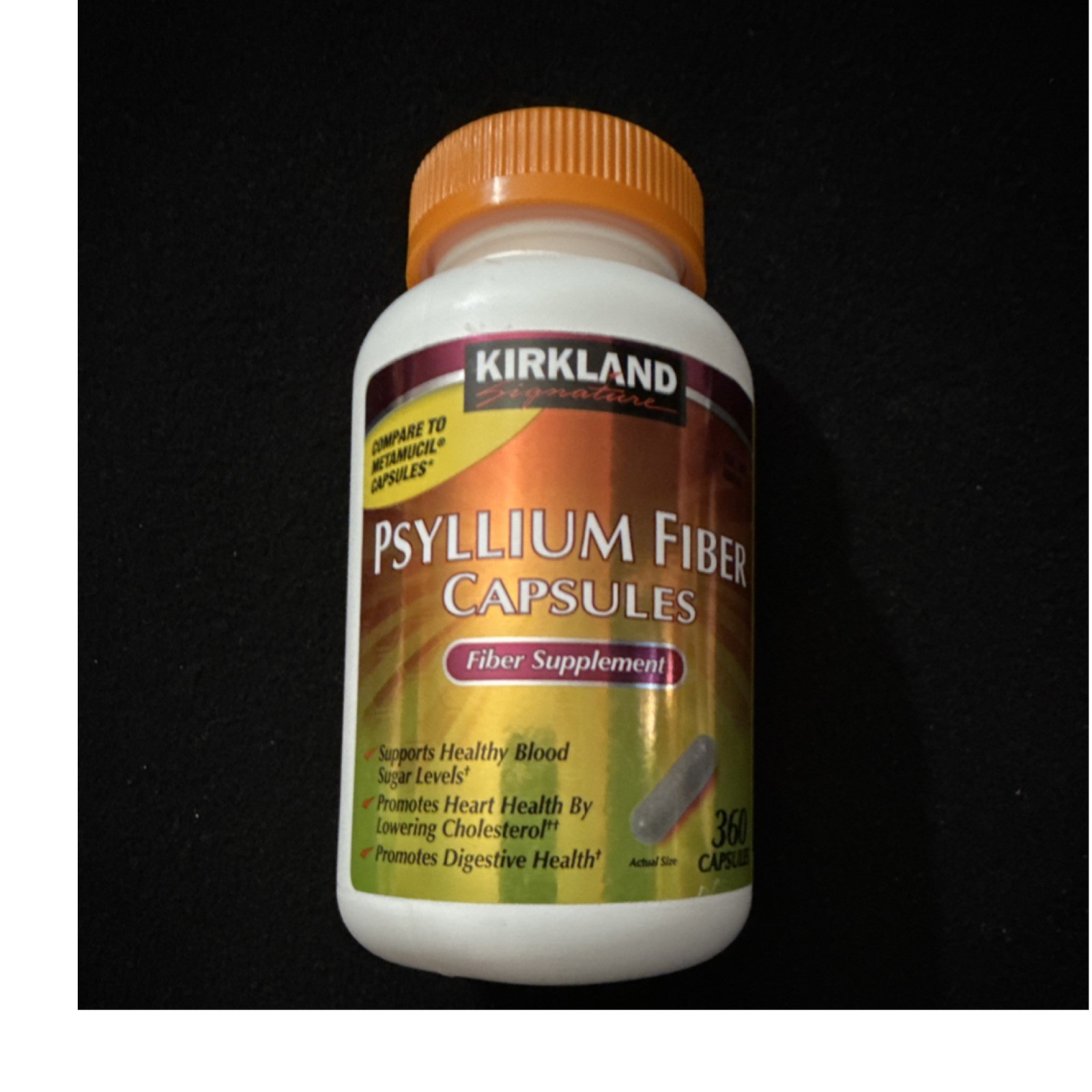 Kirkland Signature Psyllium Fiber Capsules 360 Count Digestive Health Supplement
