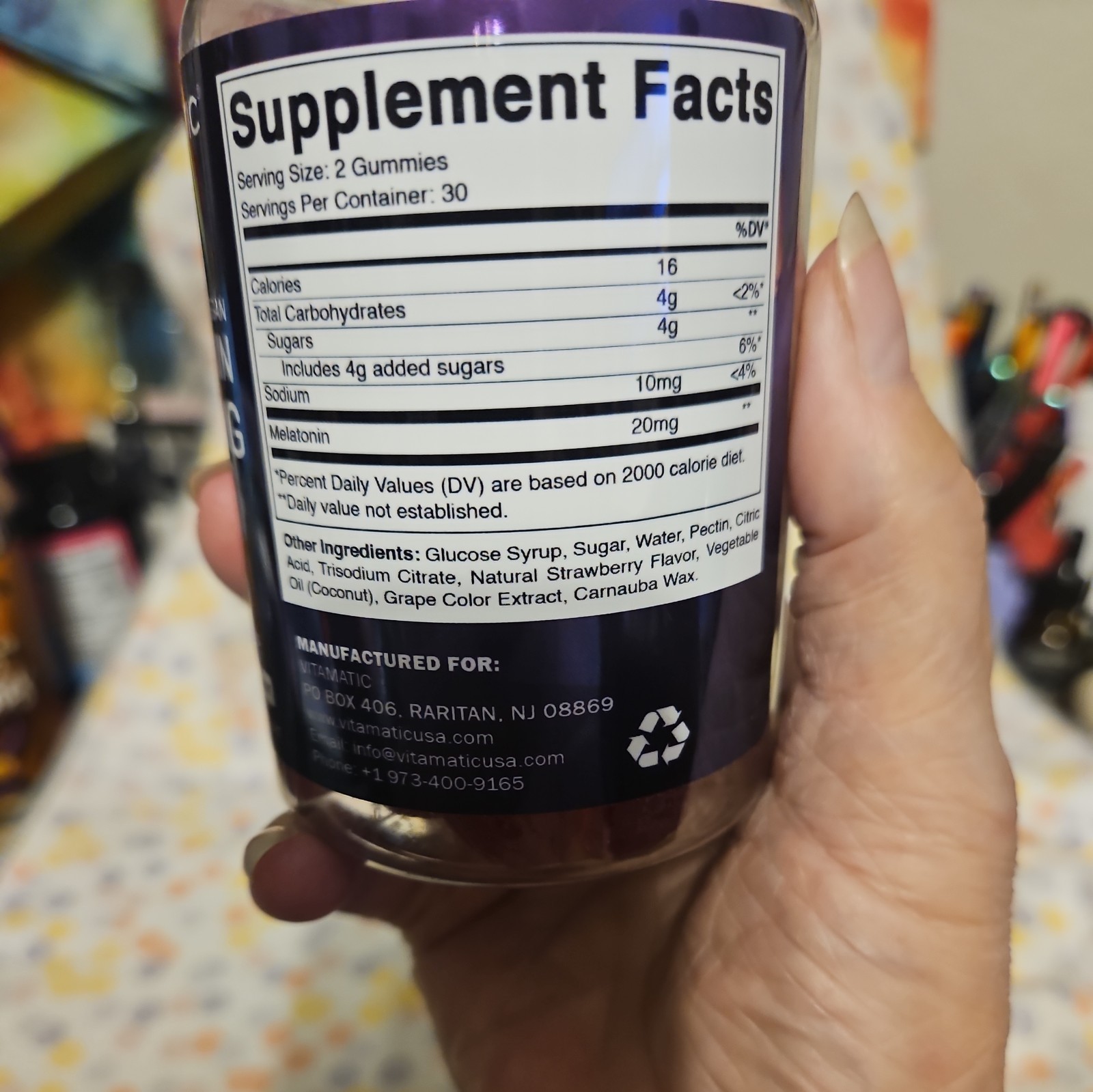 Vitamatic Melatonin 20mg Gummies for Adult 30 Servings -(60 Gummies)