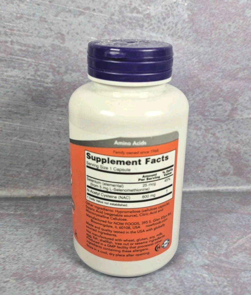 NOW FOODS NAC 600 mg 100 Veg Capsules
