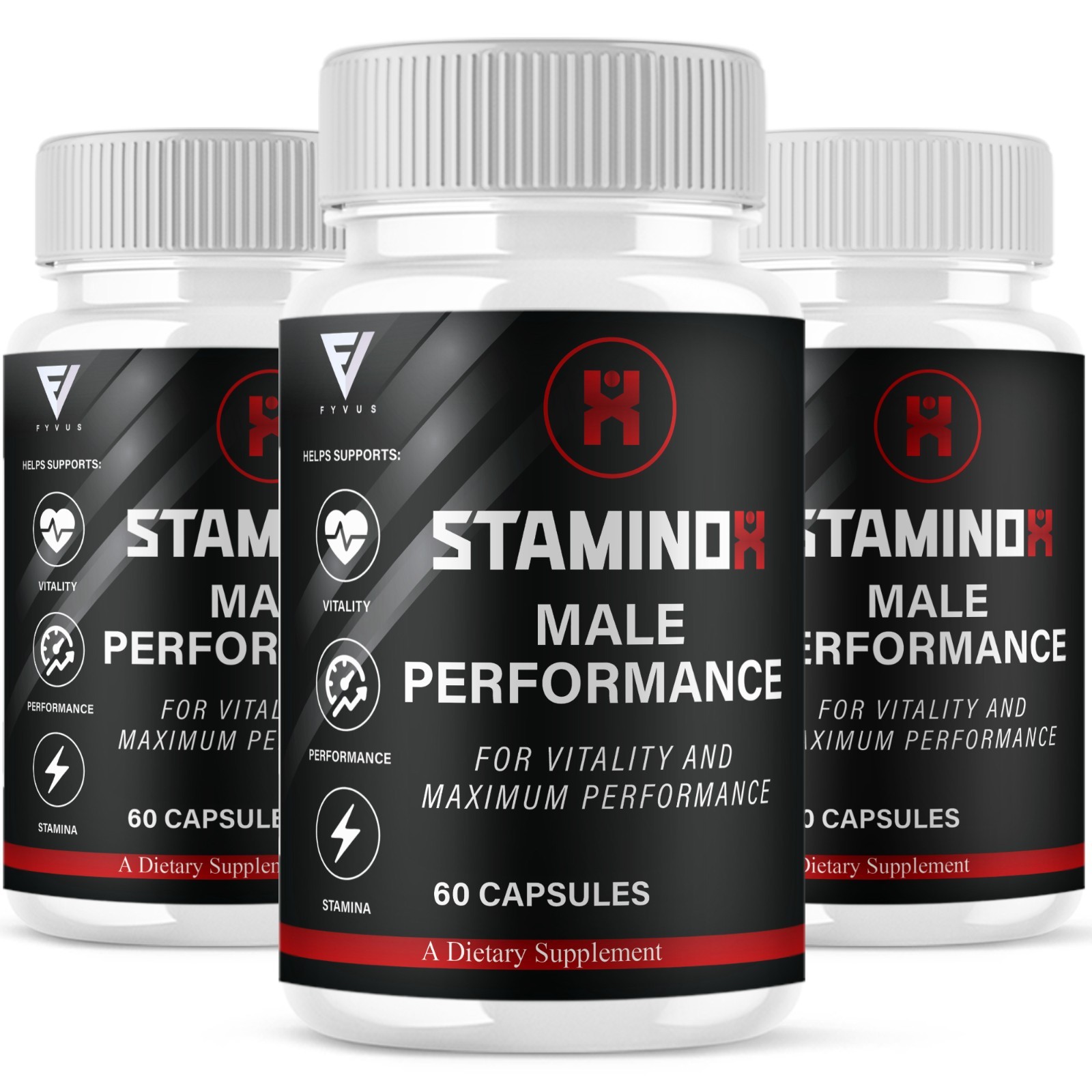 (3 Pack) Staminox Premium Performance Supplement, Staminox Pills (180 Capsules)