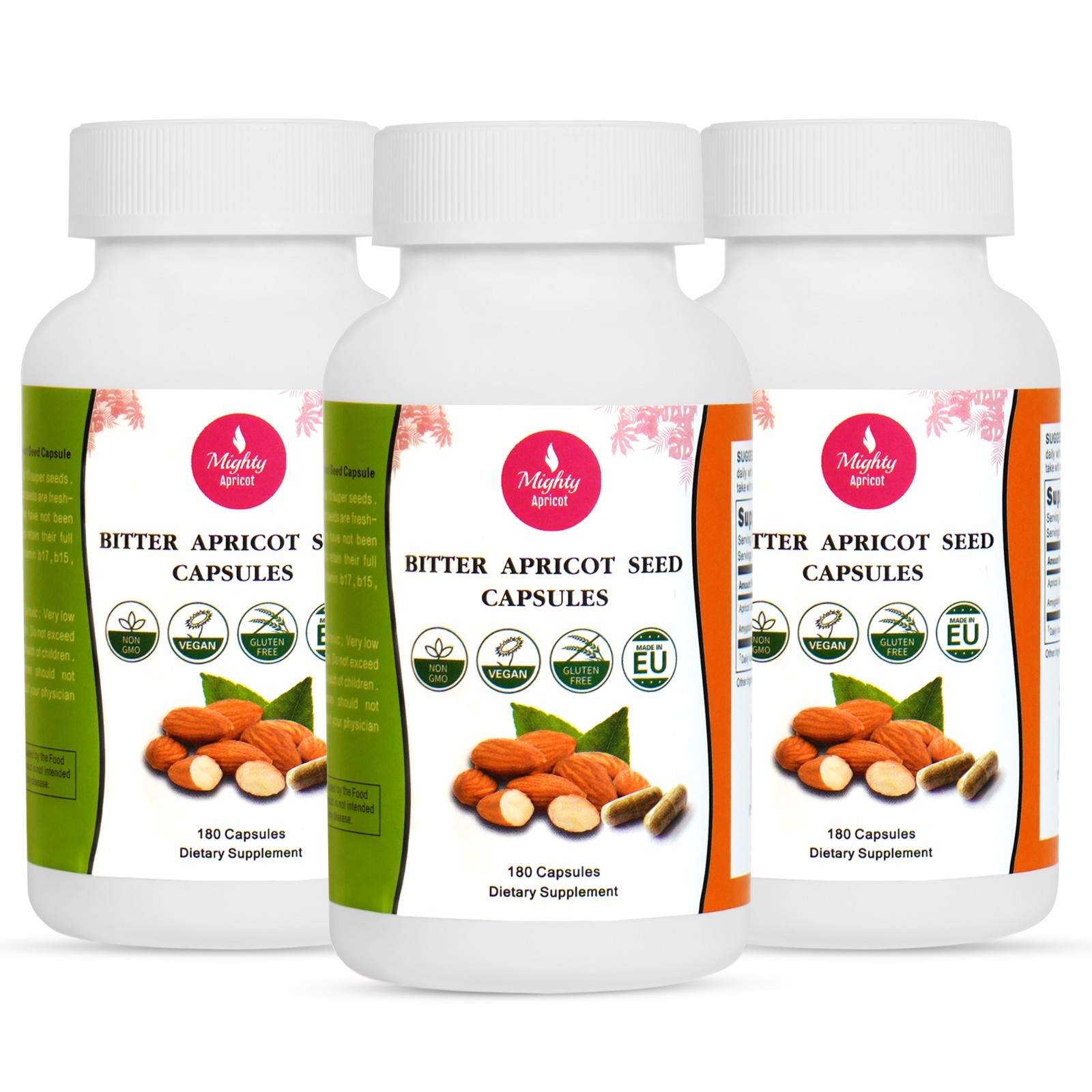 Mighty Apricot 10:1-500mg (180 Capsules), Apricot Powder
