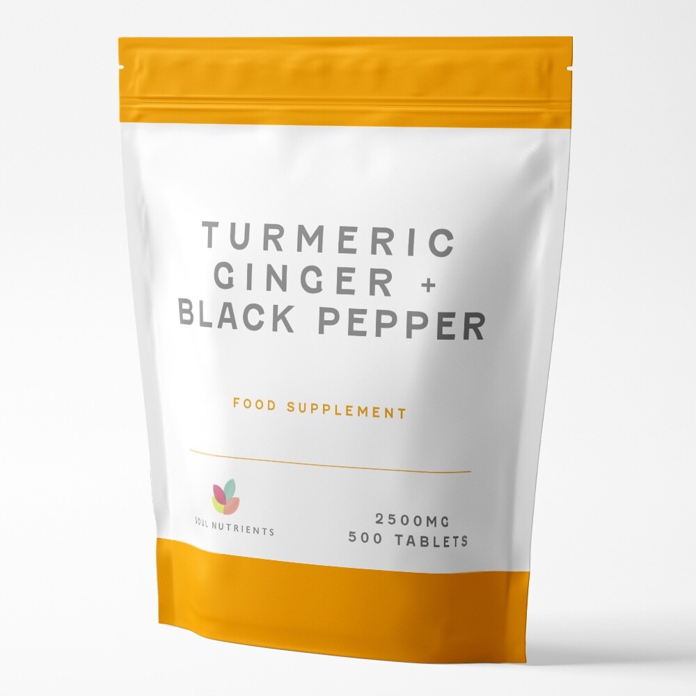Turmeric Tablets 2500mg + Ginger + Black Pepper | 500 Tablets – UK Supplement