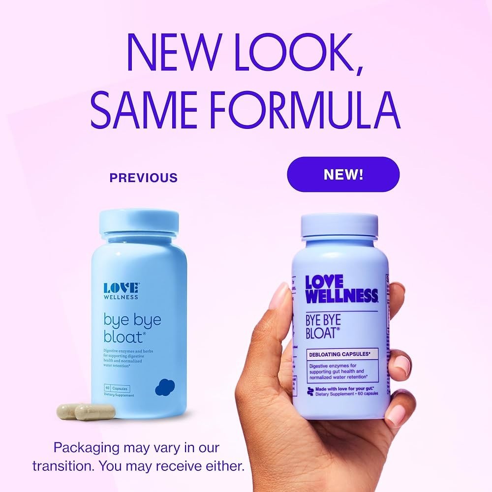 Love Wellness Bye Bye Bloat, 60 Caps (2 SET) Exp 7/27 Previous Packaging
