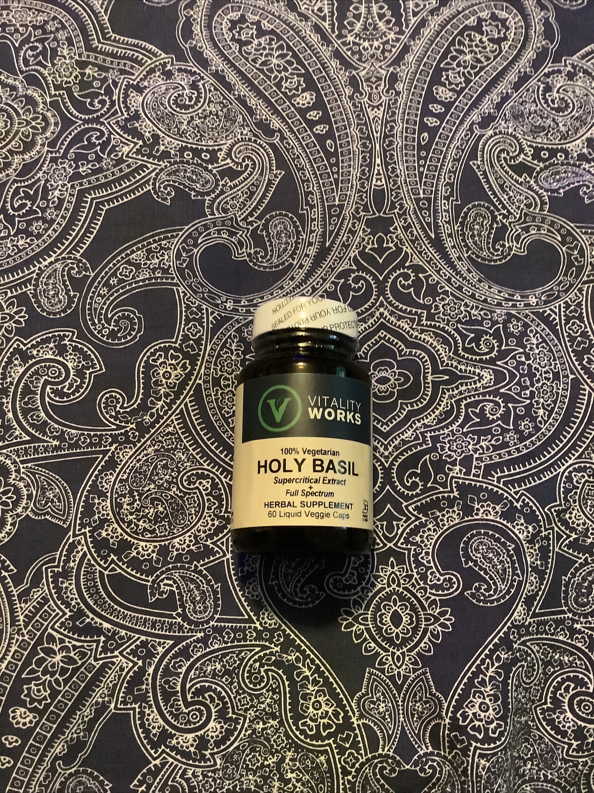 Vitality Works Holy Basil 60 Vegetarian Capsules Veggie Caps Exp 01/27