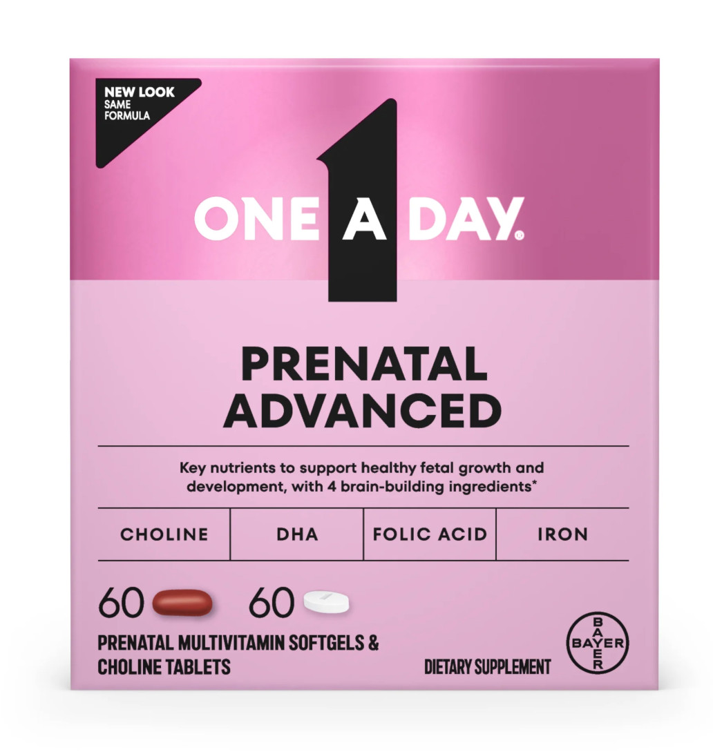 One A Day Prenatal Advanced Multivitamin DHA Folic Acid Iron 60+60 Tabs
