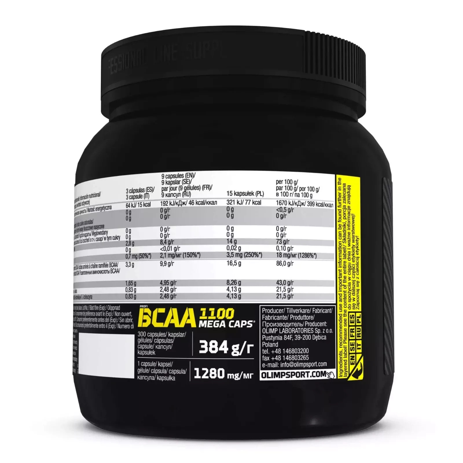 BCAA 1100 MEGA CAPS- 300 Capsules – Regeneration Muscle Building BCAA-Amino Acid