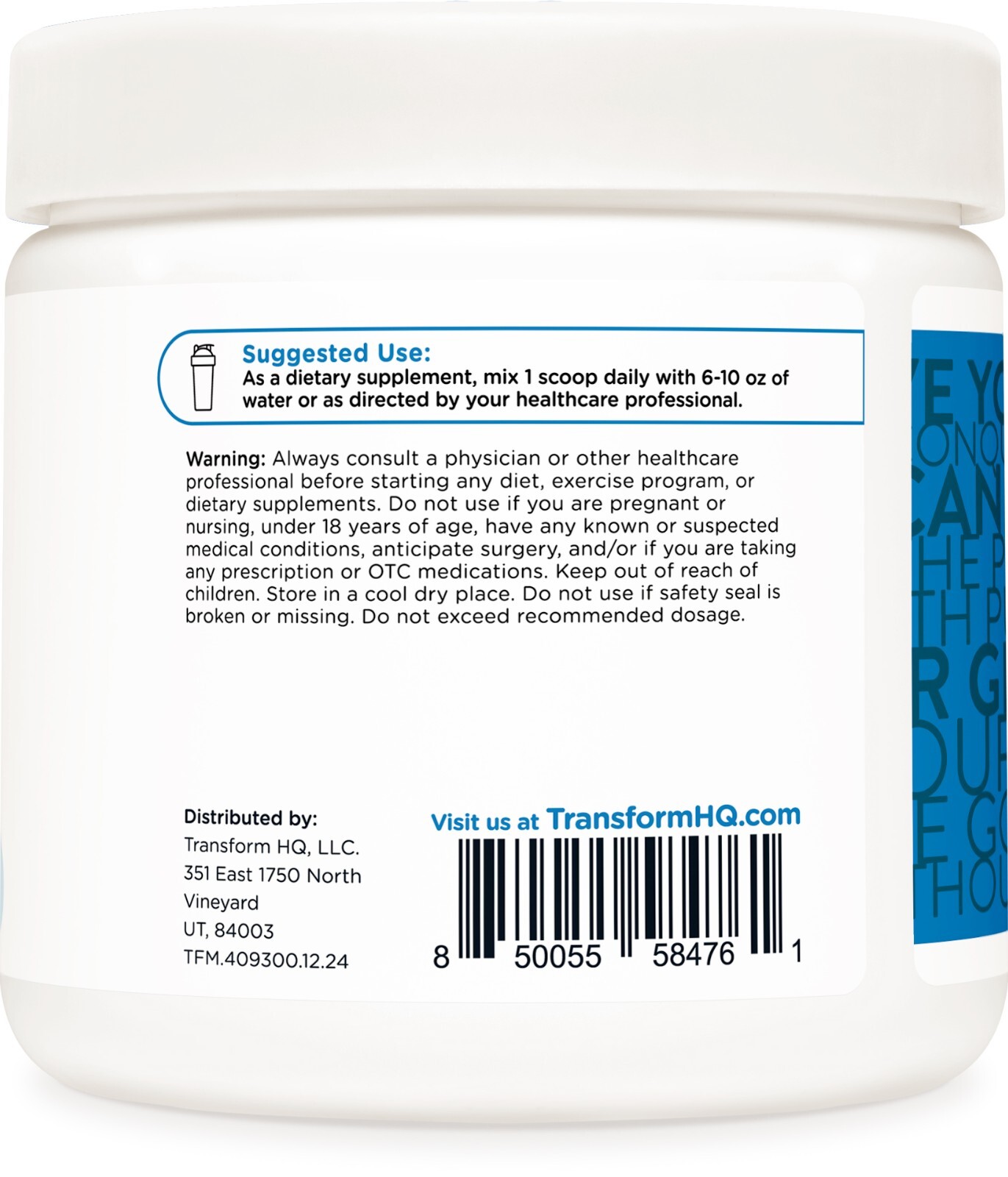 TransformHQ Healthy Aging Longevity Creatine Powder (28 Servings) Unflavored
