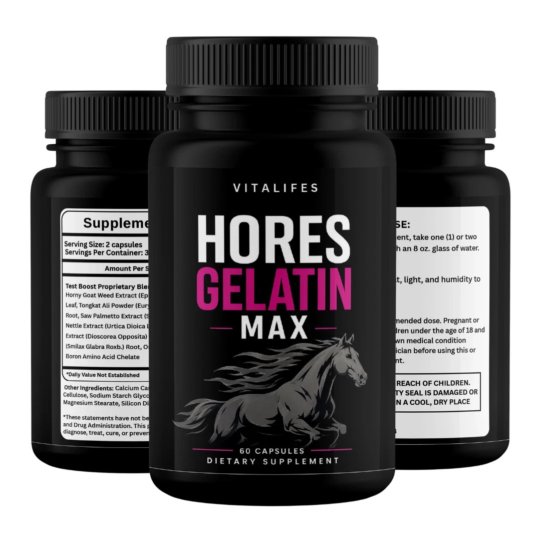 (5 pack) Horse Gelatin Performance Capsules, Horse Gelatin Pills (60 Capsules)