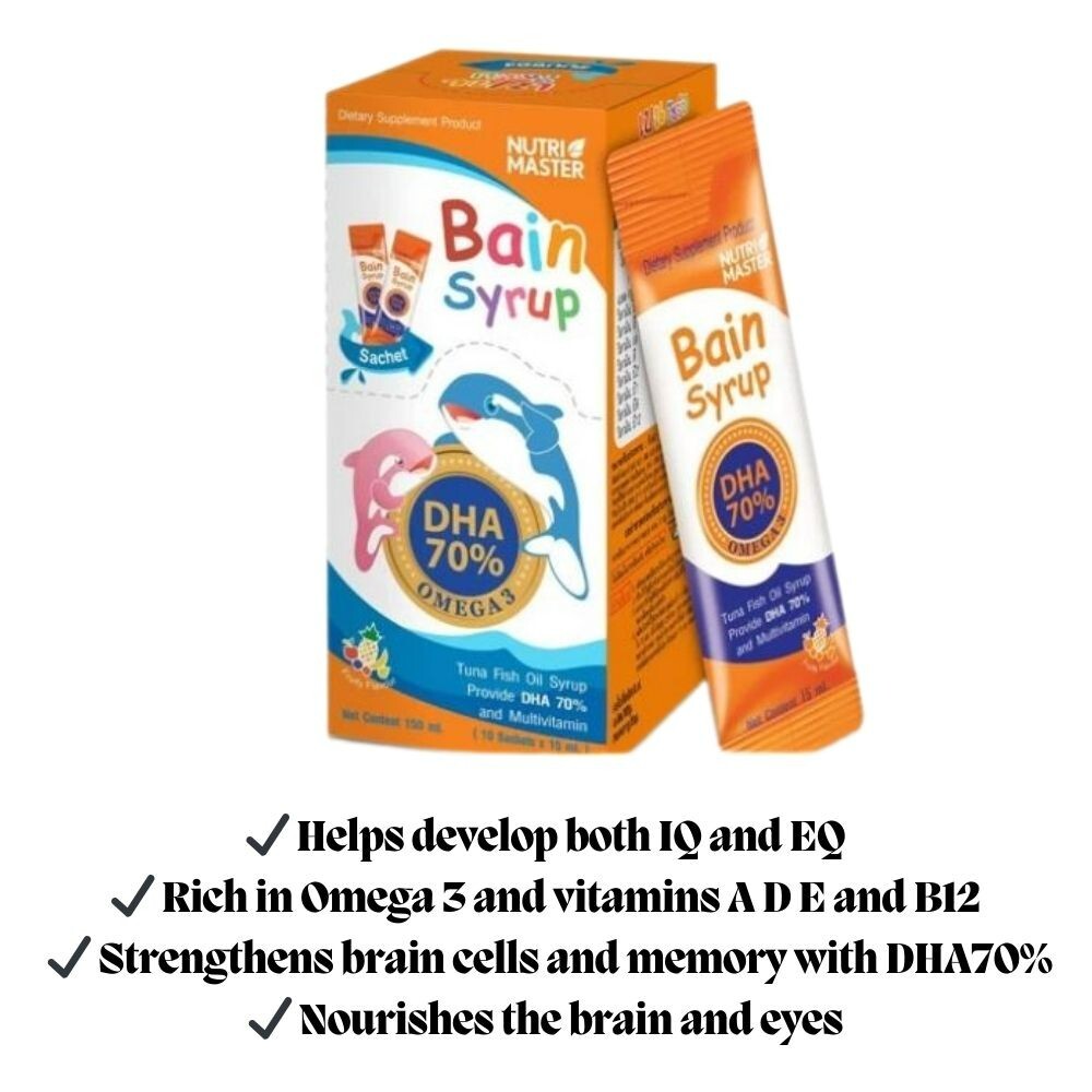 Bain Syrup Nutri Master DHA 70% Tuna Fish Oil Multivitamin for young 150ml