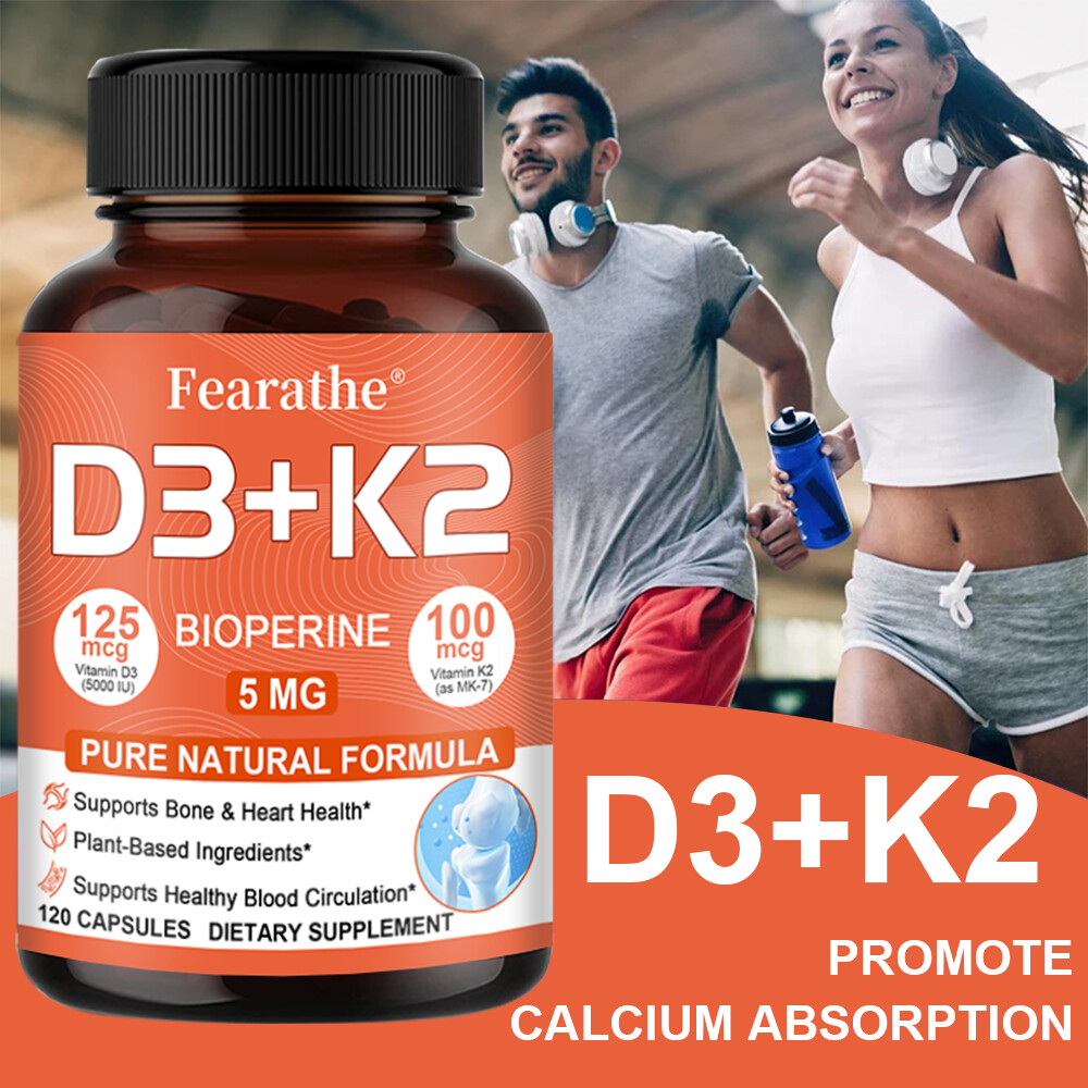 Vitamin D3 5000 IU Vitamin K2 (Menaquinone-7) 100 Mcg Vitamin D K Capsules Heart