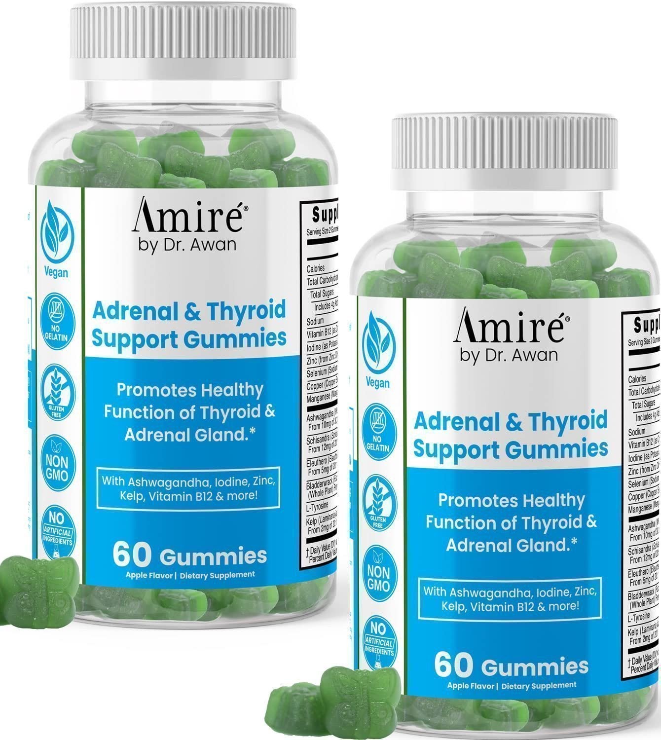 Amire by Dr. Awan Thyroid Support Gummies, Promotes Healthy Function of…