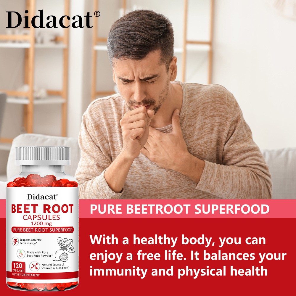 Beet Root 120 Caps,Boost Stamina,Healthy Blood Flow,Digestion & Immune Wellness