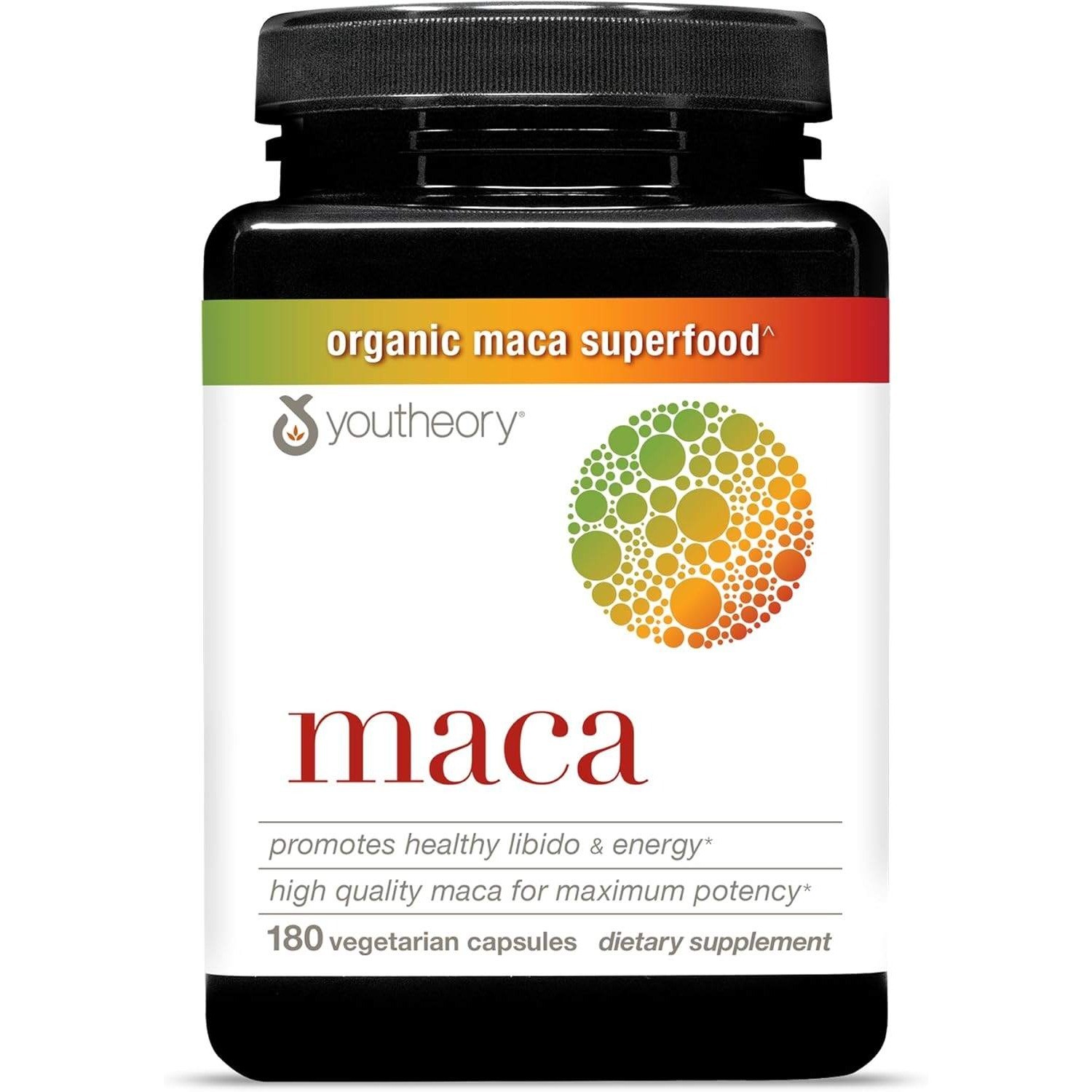 Youtheory Maca 1000mg Organic Superfood 180 Vegetarian Capsules Exp 02/2028