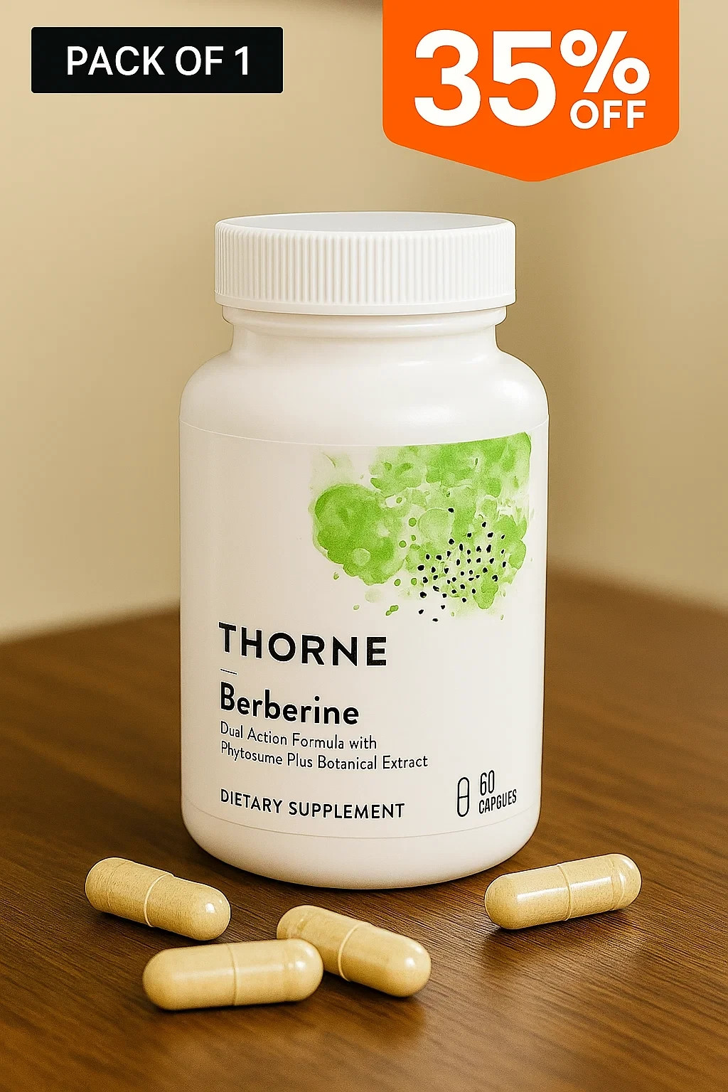 Thorne Berberine 1000mg 60 Caps Glucose Heart Metabolism Support Supplement New