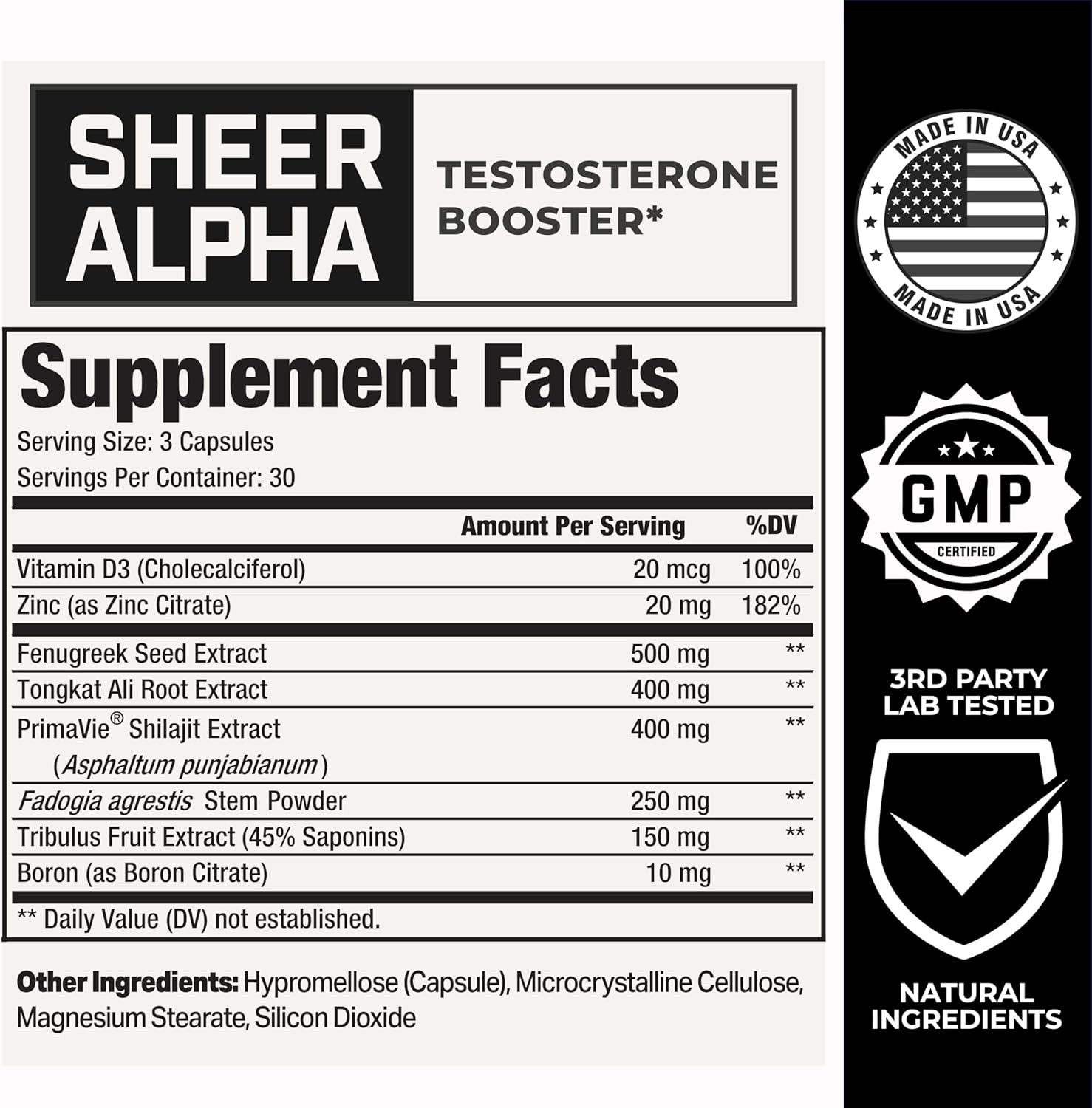 Testosterone Booster for Men – Sheer Alpha T-Booster 90 Capsules