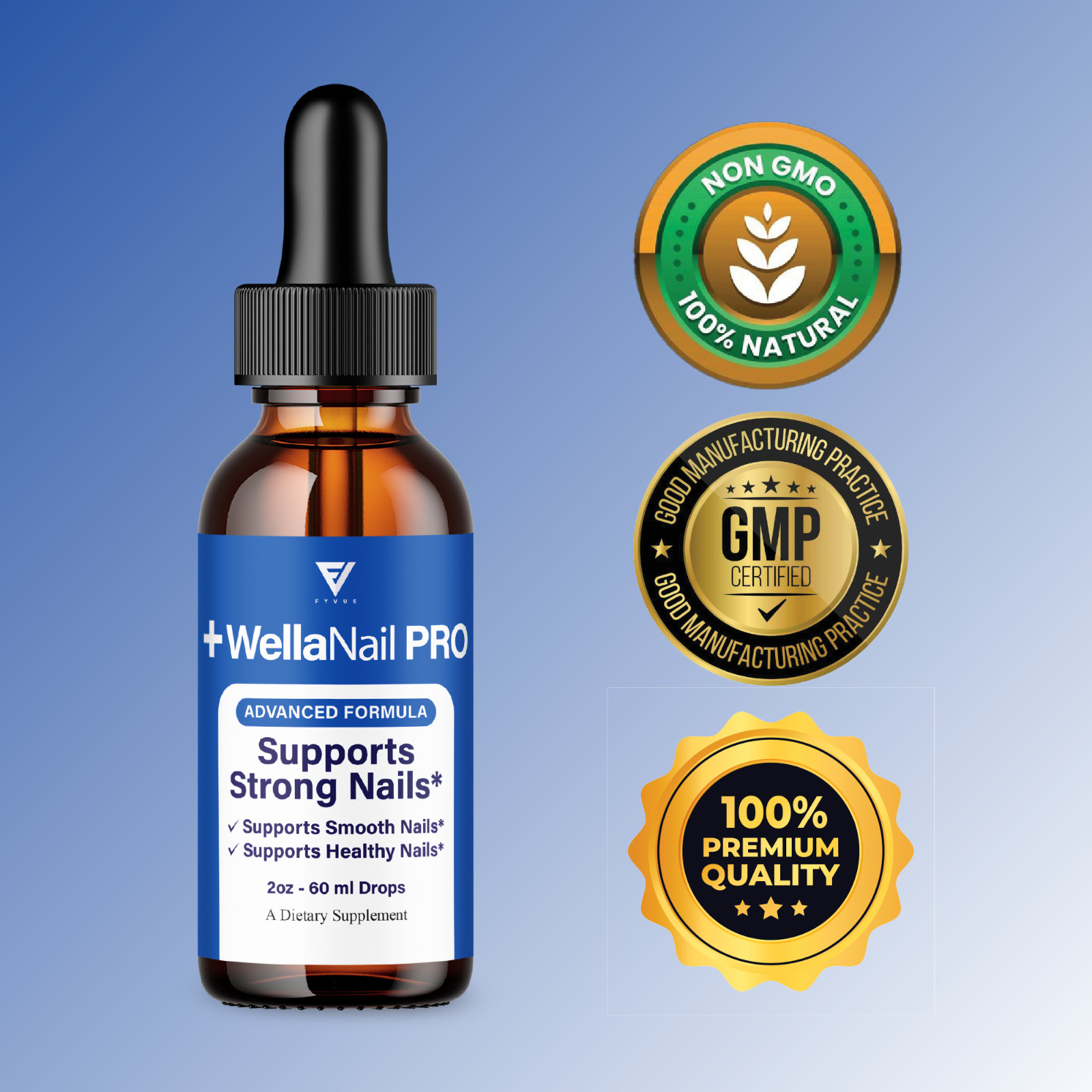 (3 Pack) Wellanail Fungus Drops, Wellanail Healthy Nail Formula Supplement (6oz)