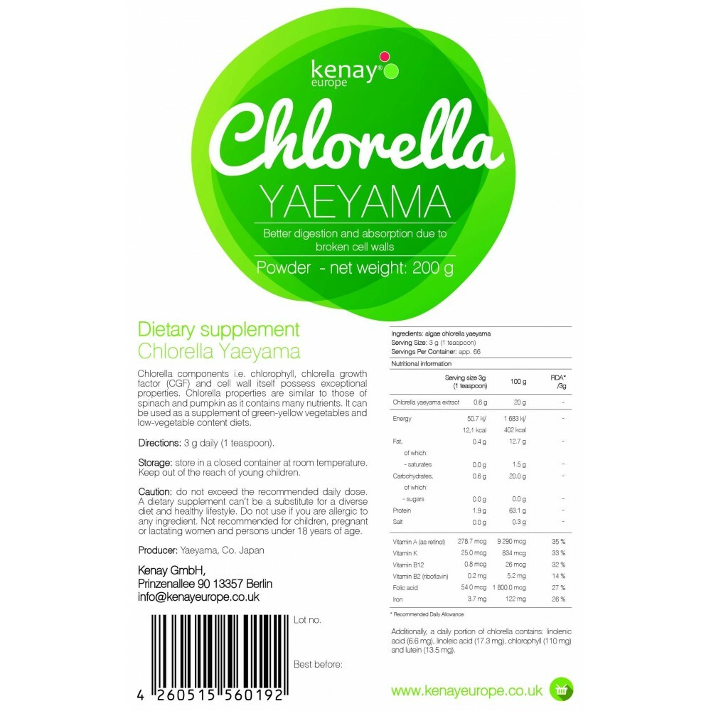Chlorella Yeama® (Chlorella Vulgaris) from Japan 200 Gram (Powder)