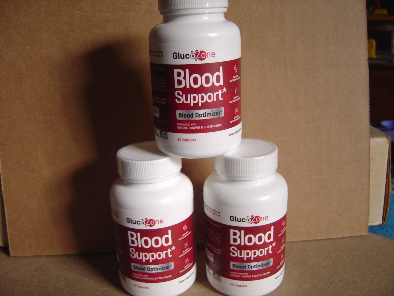 (3 Bottles) GlucoZone Advanced Support Blood Supplement Gluco Zone 180 Capsules