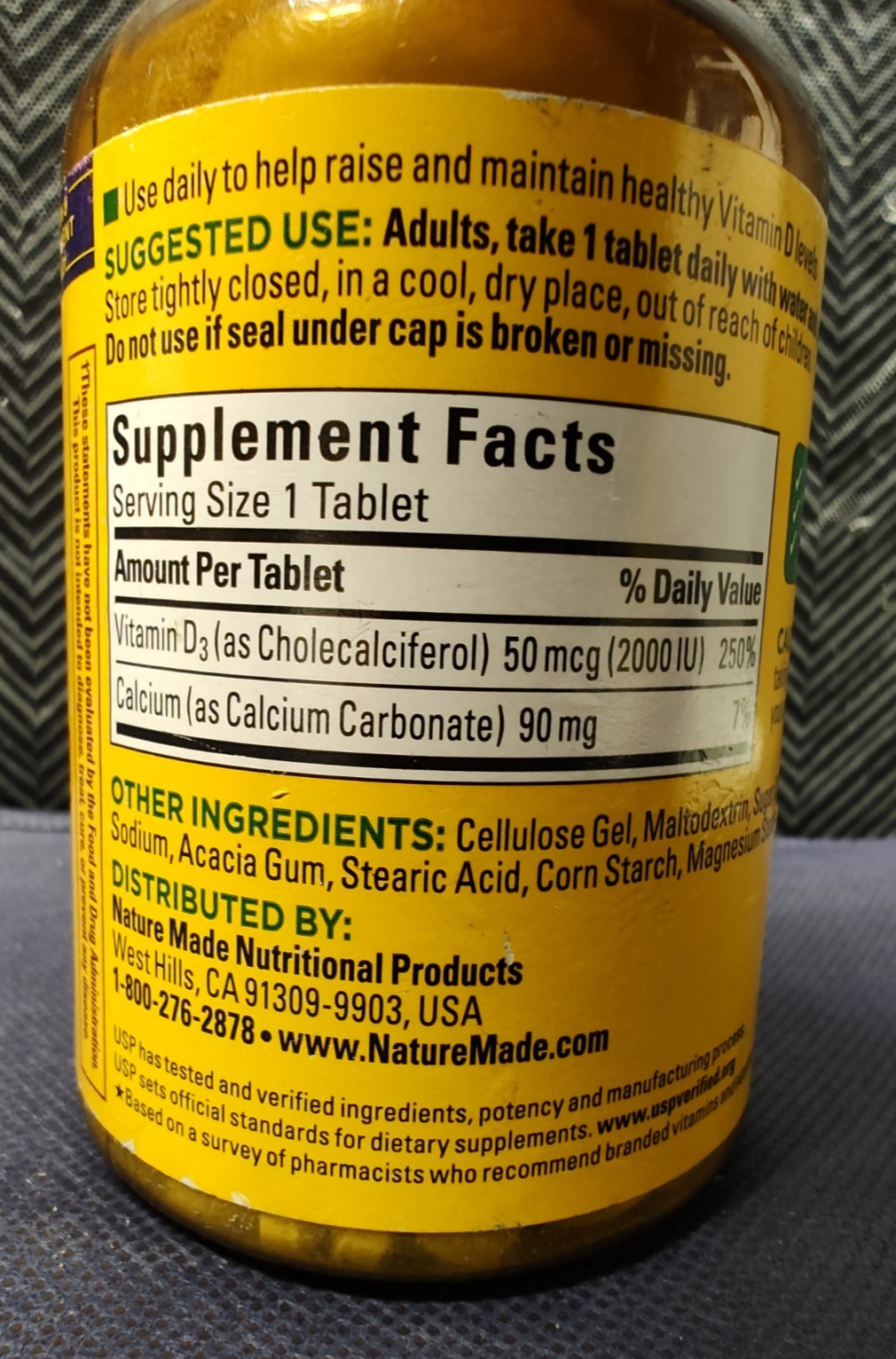 Nature Made D3 2000 iu 220ct immune health supplement EXP4/26 B83