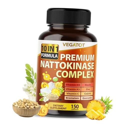 Nattokinase Supplement, 10-in-1 Nattokinase Complex 6000 150 count (pack of 1)