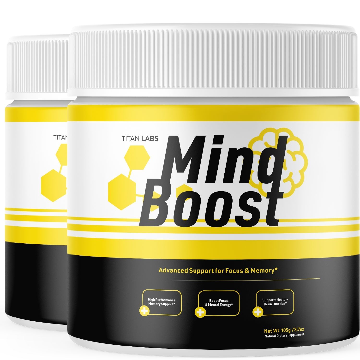 (2 Pack) Mind Boost Powder Natural Brain Support Supplement MindBoost 60 Serves