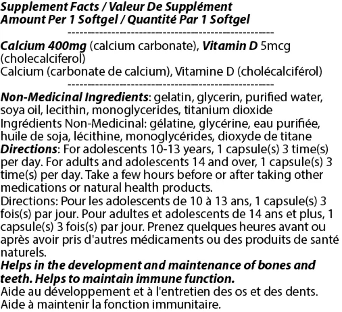 Bio Calcium Vitamin D 400mg 180s – strong cartilage, develop bones teeth