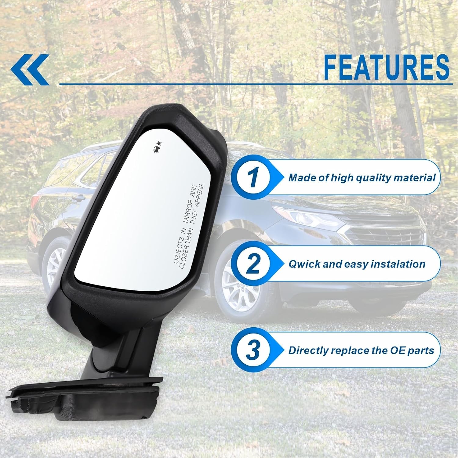 Right Passenger Side Mirror Compatible with 2018 2019 2020 2021 2022 2023 2024 C