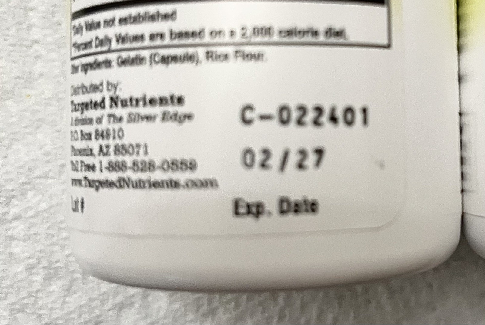 “1” Targeted Nutrients D-Ribose Cellular Energy & Relieves Fatigue Booster 02/27