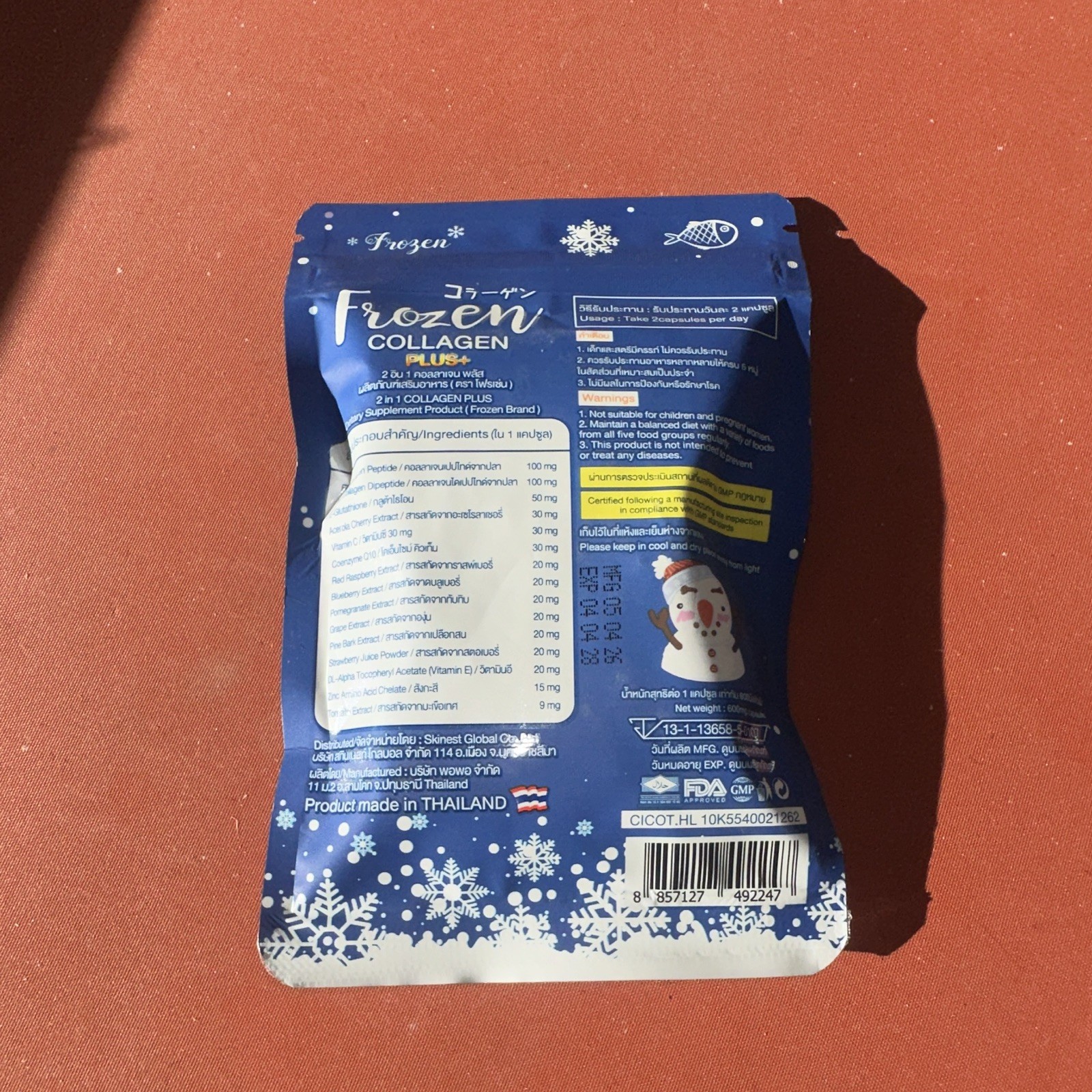 Frozen Collagen Plus+ Capsules w/ L-Glutathione Whitening 6000mg 60ct