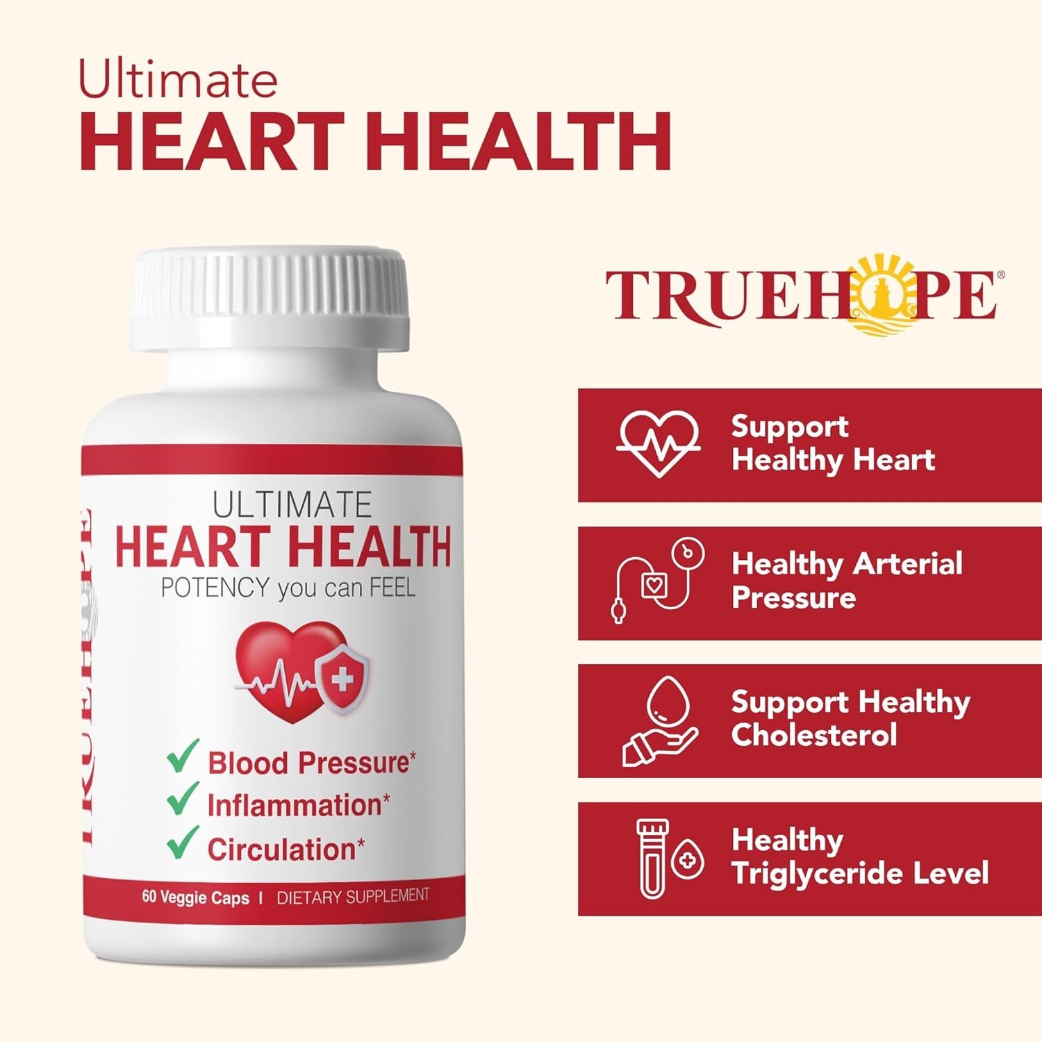 Blood Pressure, Circulation Supplement | Truehope Ultimate Heart Health