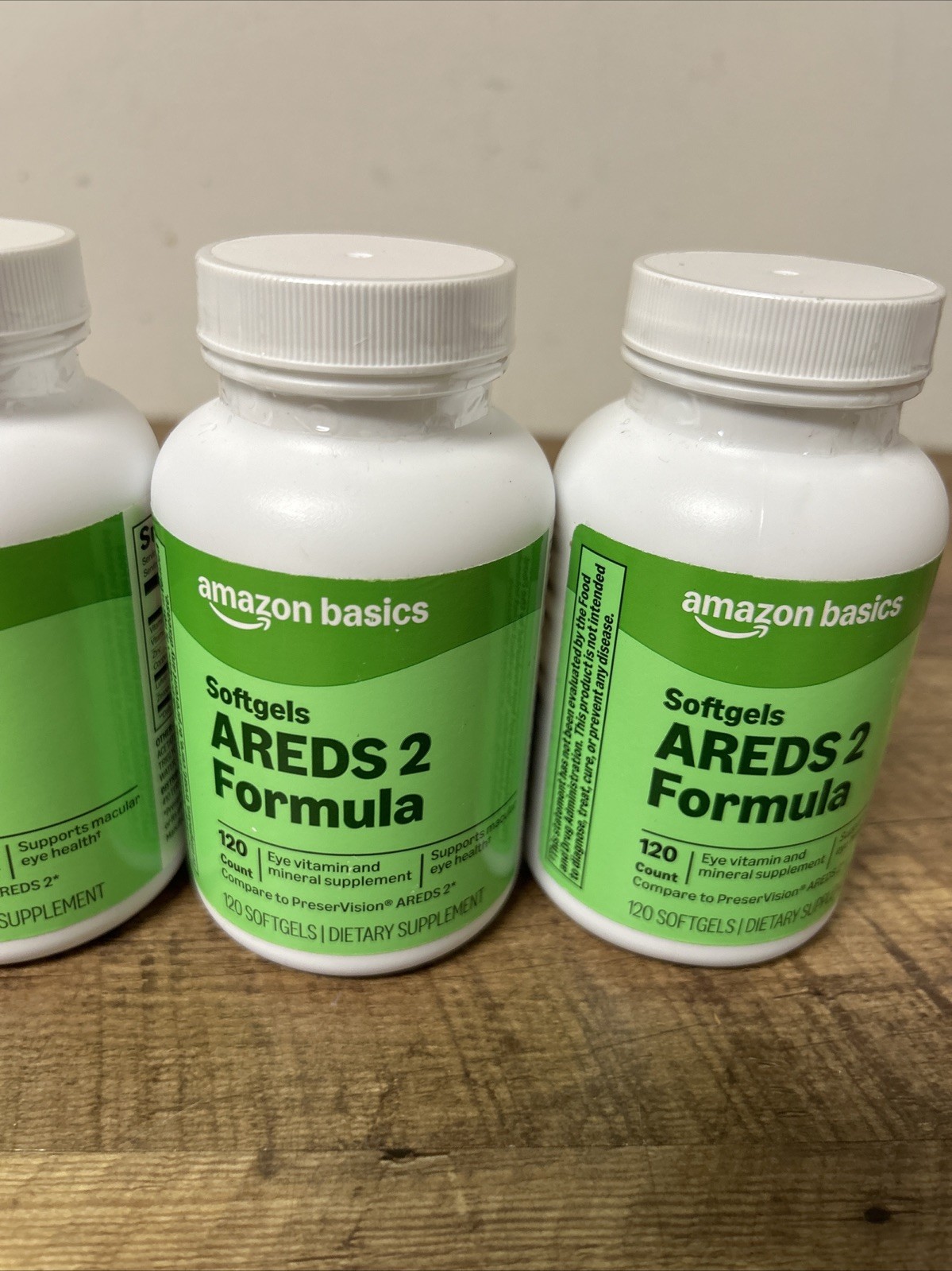 4 Amazon Basics AREDS 2 Eye Health 120 Softgels Lutein Zeaxanthin Exp 09/2027